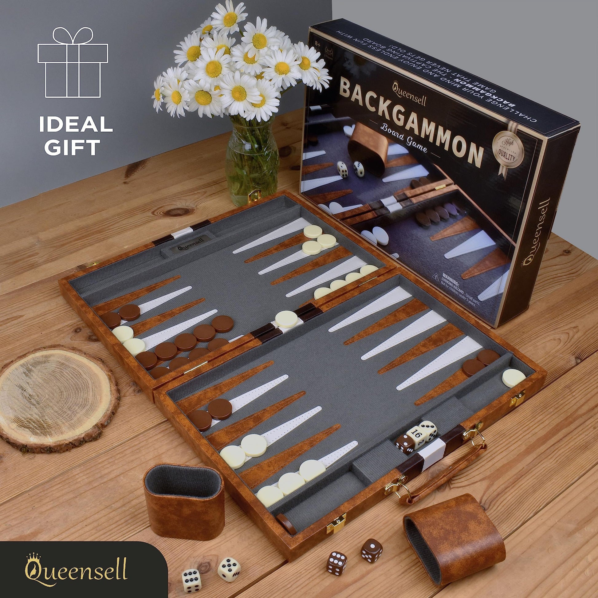 Juego de Backgammon Queensell Rojo Viaje para Adultos y Niños