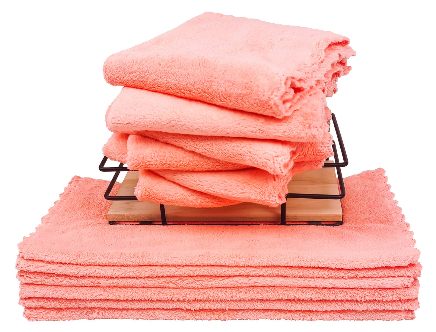 Kyapoo - Juego de 12 paños de microfibra para bebé, 30,5 x 30,5 cm, color rosa