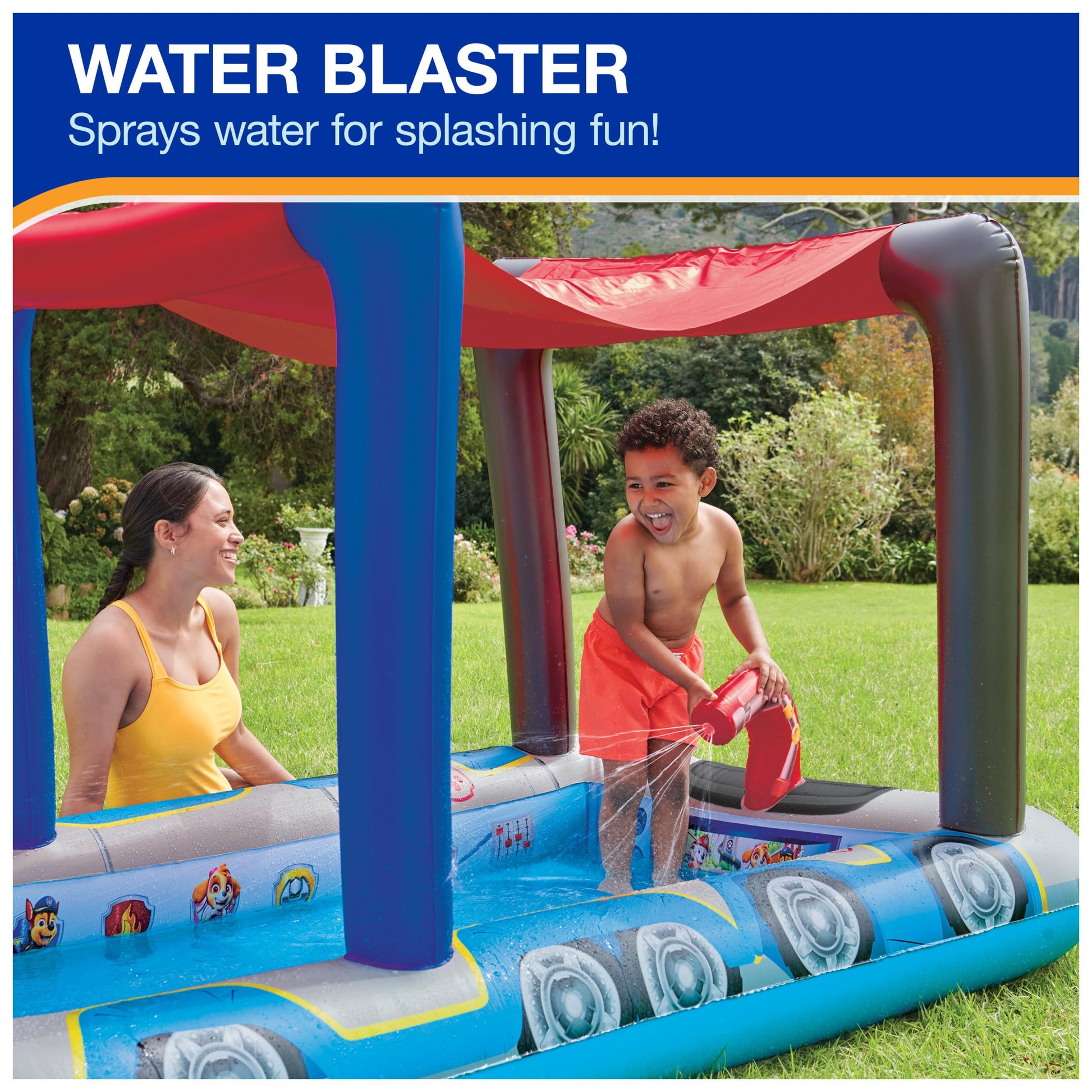 Piscina Inflable de Lujo SwimWays Paw Patrol Azul con Toldo para Niños de 3 Años en Adelante