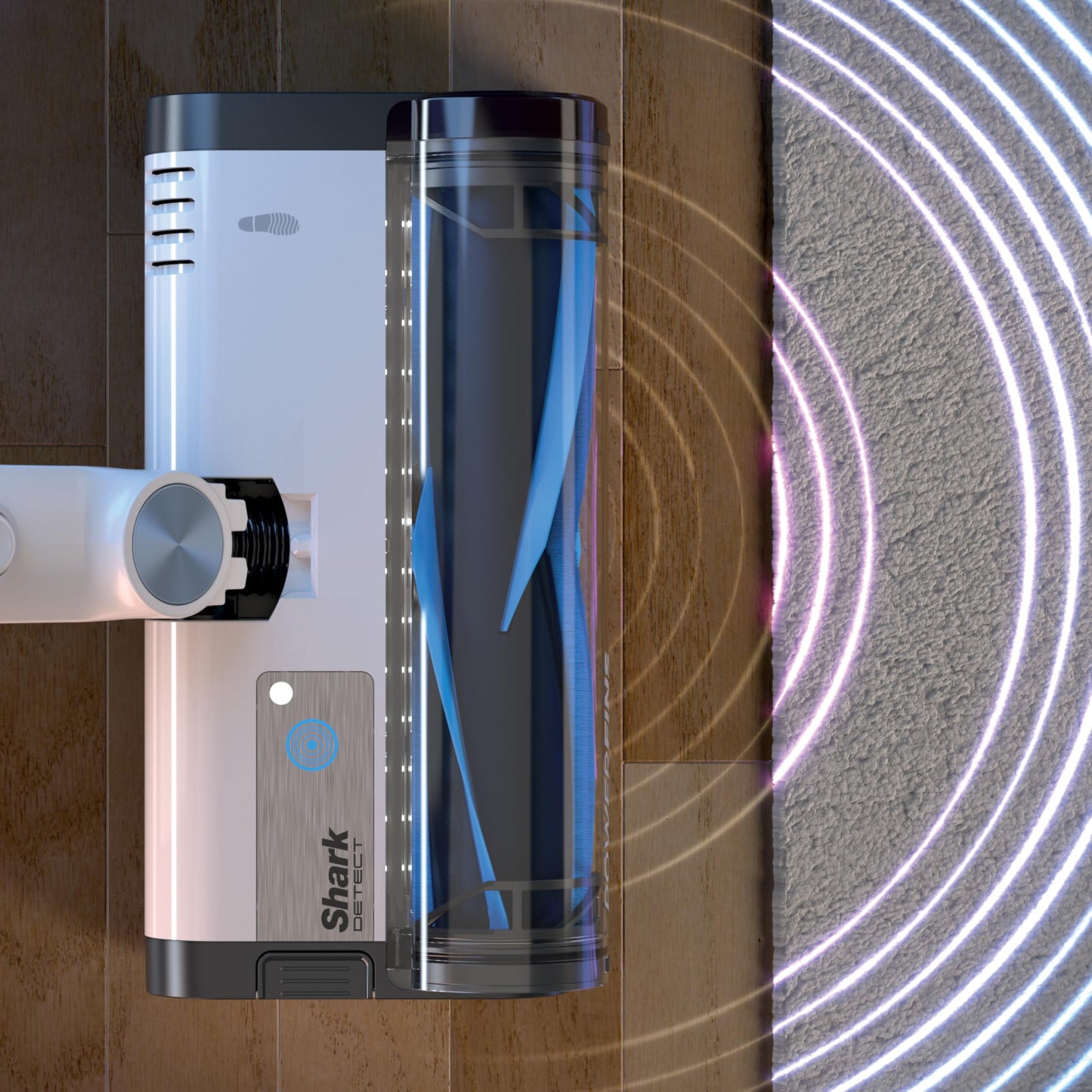 Shark Detect Cleand and Empty, Aspiradora Inalámbrica, Sistema de Limpieza con Autovaciado, con Tecnología de Limpieza Profunda, Filtro HEPA, Azul, IW4521LAA