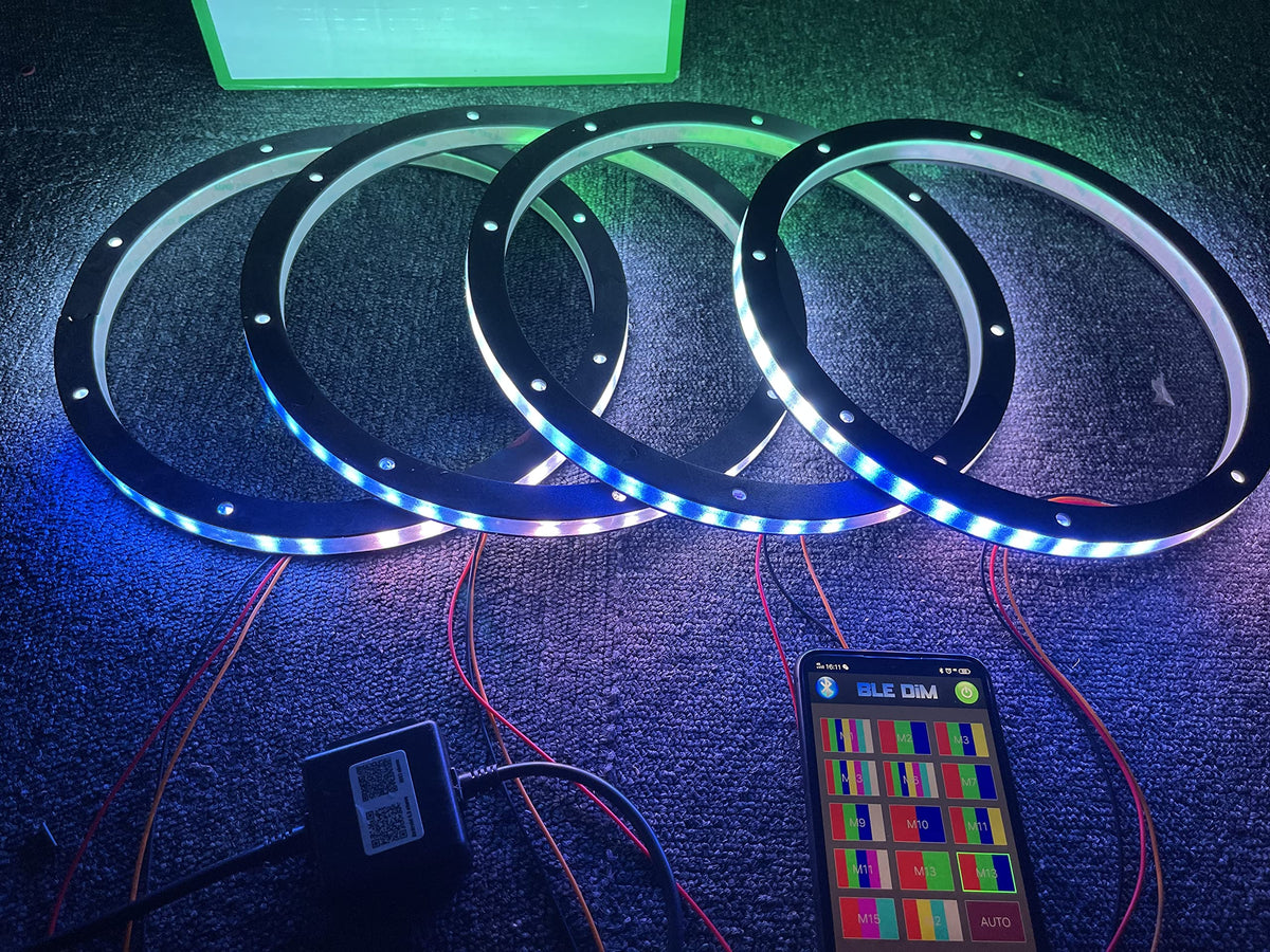 Luz LED de Flujo Intermitente Sando Tech Color de Ensueño 6.5 Pulgadas con Control Remoto y App para Coche y Barco