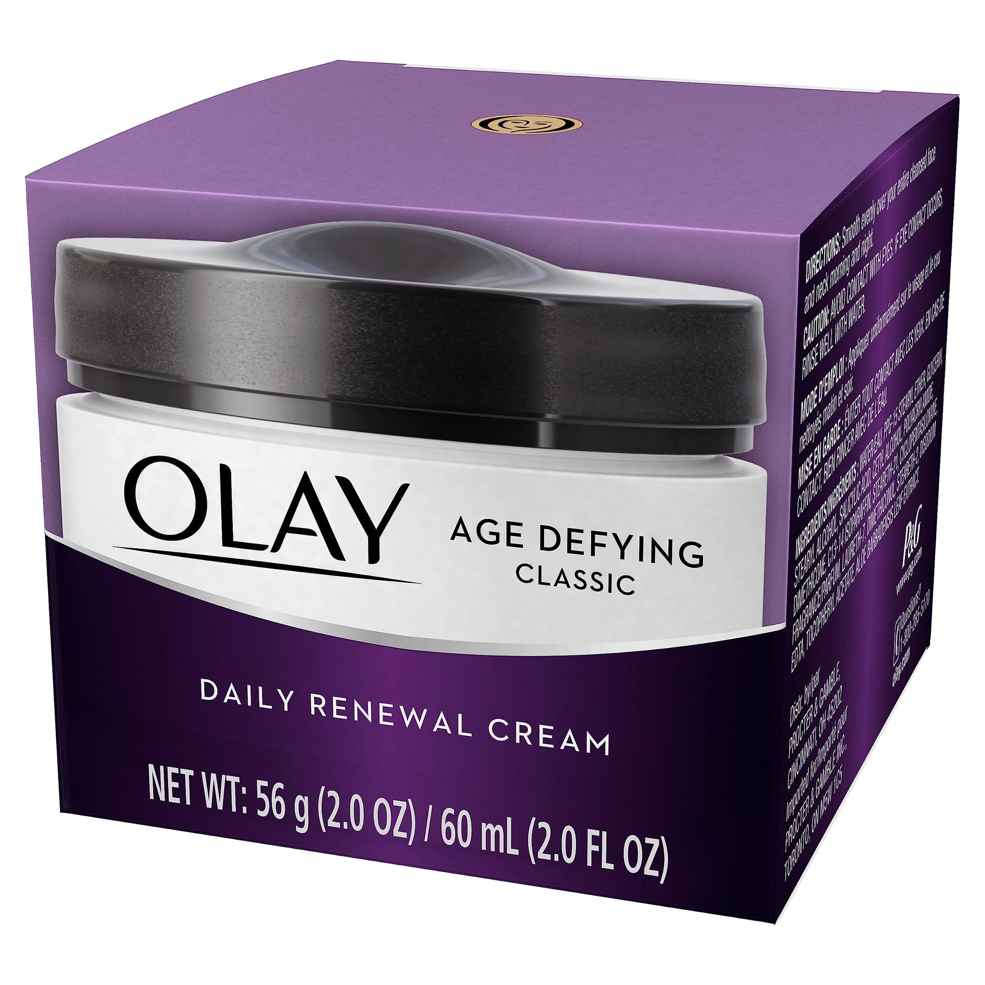 Olay Age Defying Classic Daily Renewal Cream Facial Moisturizer 2 Oz (Pack of 2)
