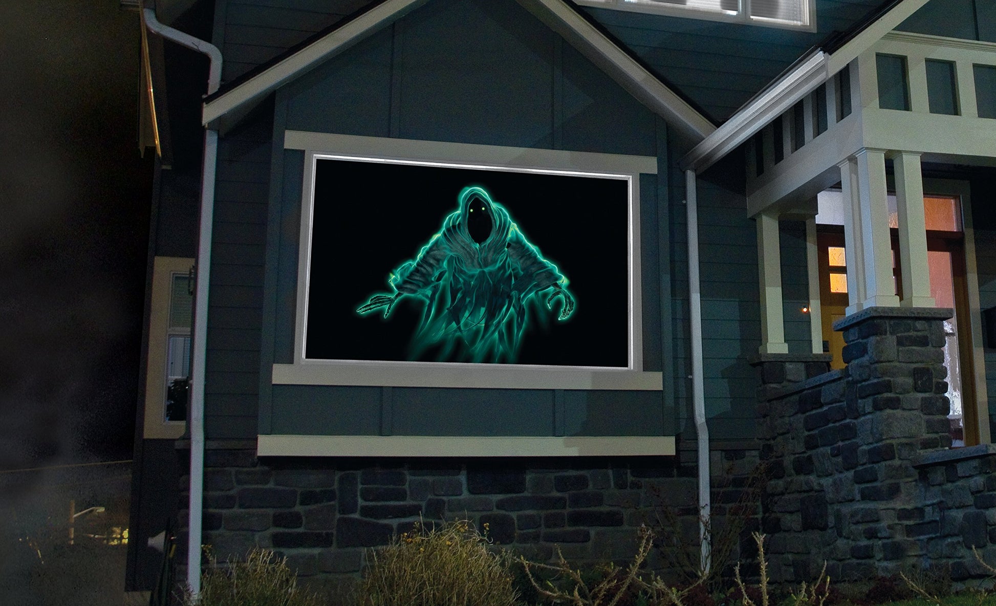 visualización holográfica de proyección trasera con accesorios de montaje para proyectar videos de Halloween (5 pies x 9 pies gris)