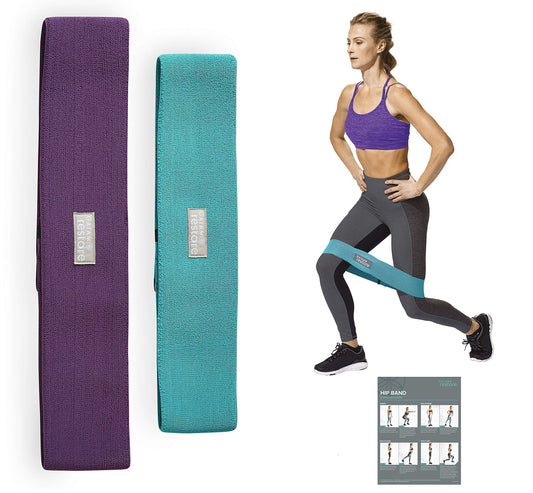 Gaiam Restore - Bandas de Resistencia para Botines, círculos, 2 Bandas elásticas para glúteos para Mujeres y Hombres, con Resistencia progresiva para piernas, Trasero, Muslo, Sentadillas, Tobillo,