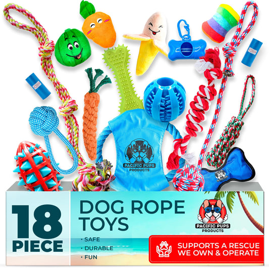 Juego de Juguetes para Perros Pacific Pups Multicolor 18 Piezas