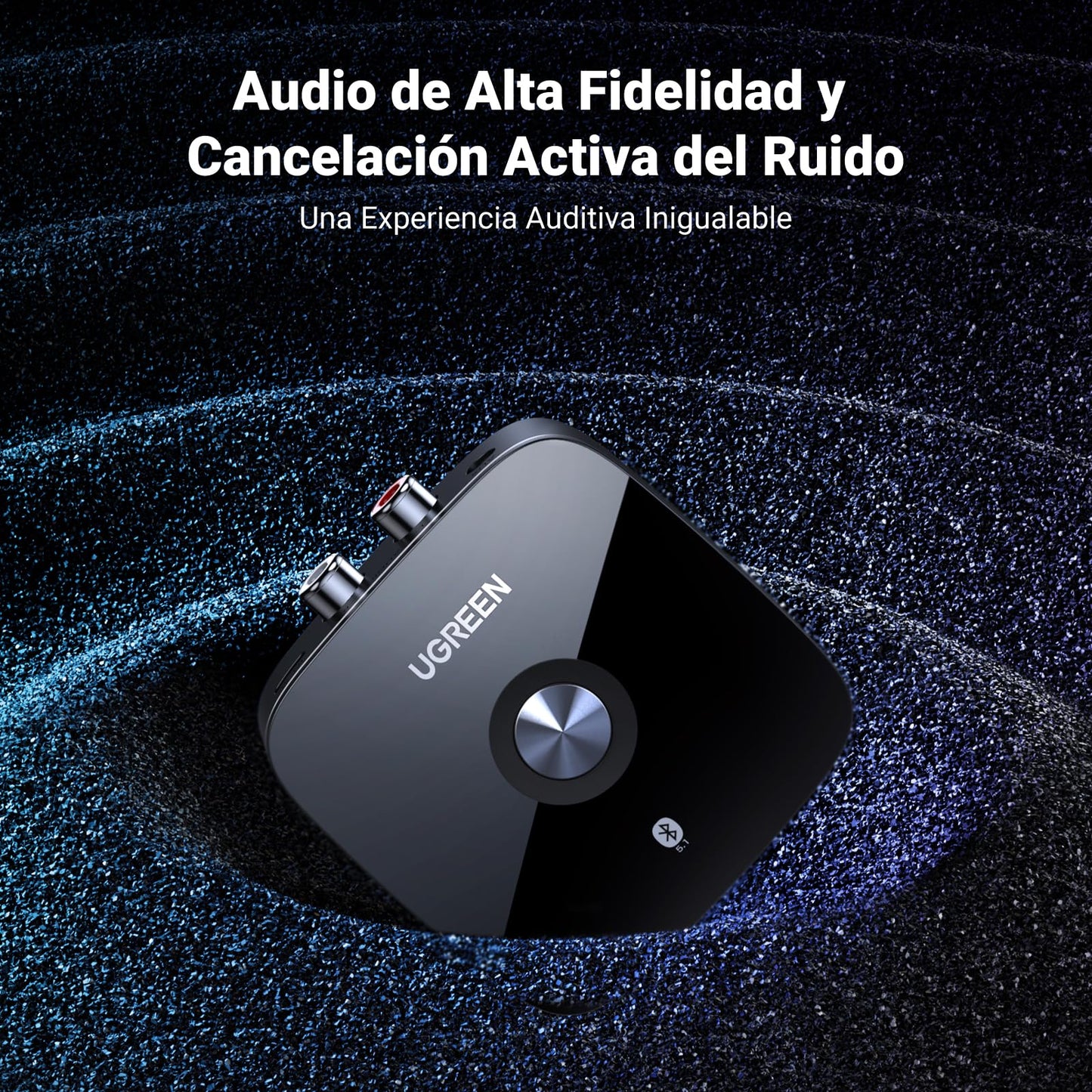 Receptor Bluetooth de Coche UGRRN Negro con Aux Dual Link Aptx HD para Teléfonos Inteligentes y Tabletas