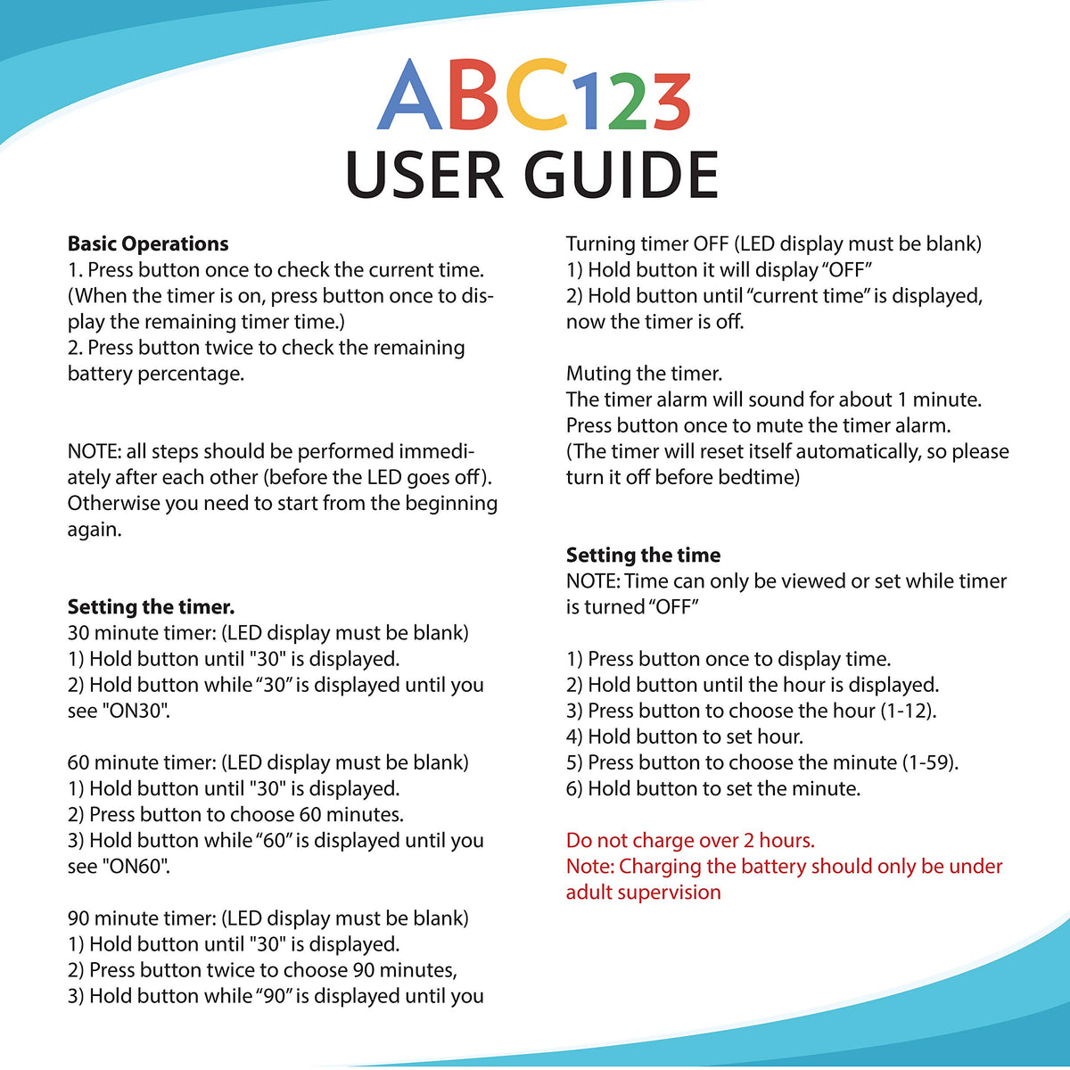 ABC123 Reloj de entrenamiento para ir al baño – Recordatorio de bebé, temporizador resistente al agua, para entrenamiento de inodoro, niños y niños pequeños (azul)