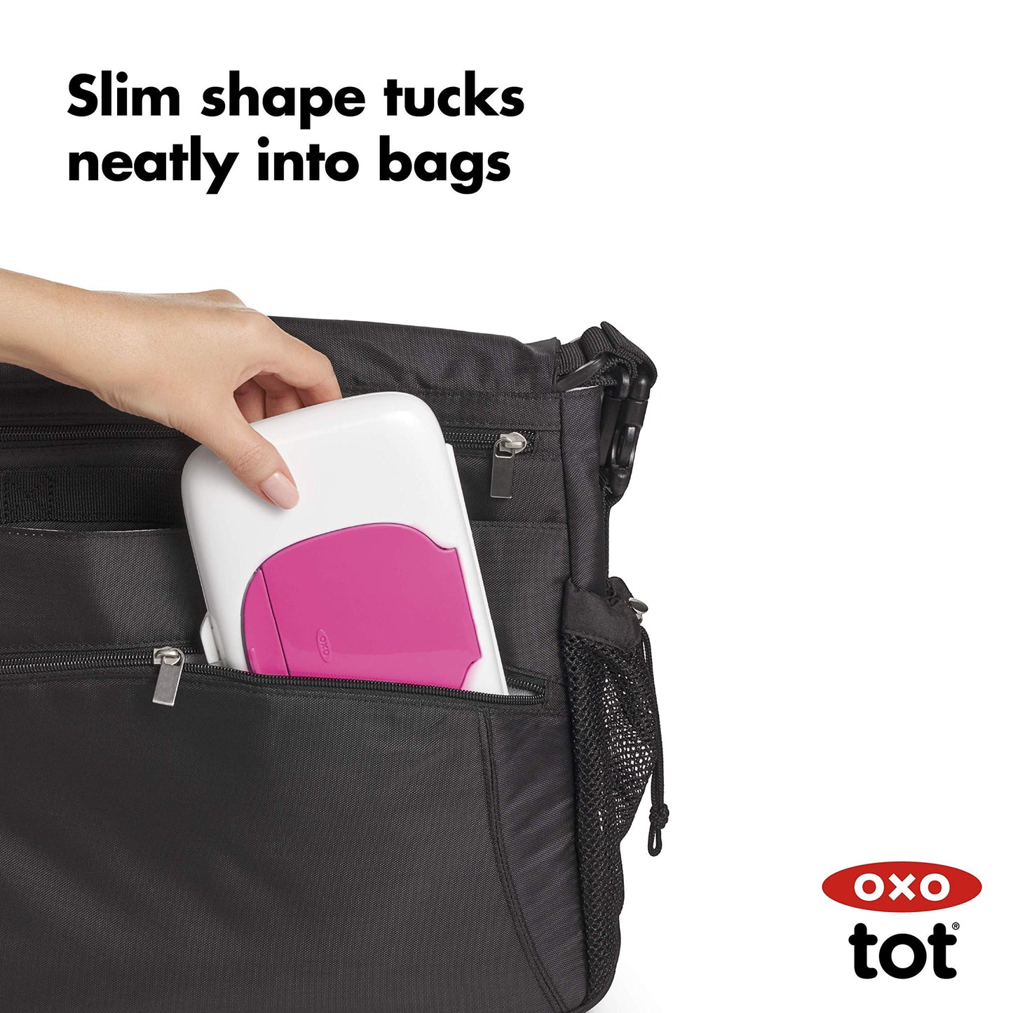 OXO Tot Dispensador de toallitas sobre la marcha, Rosado