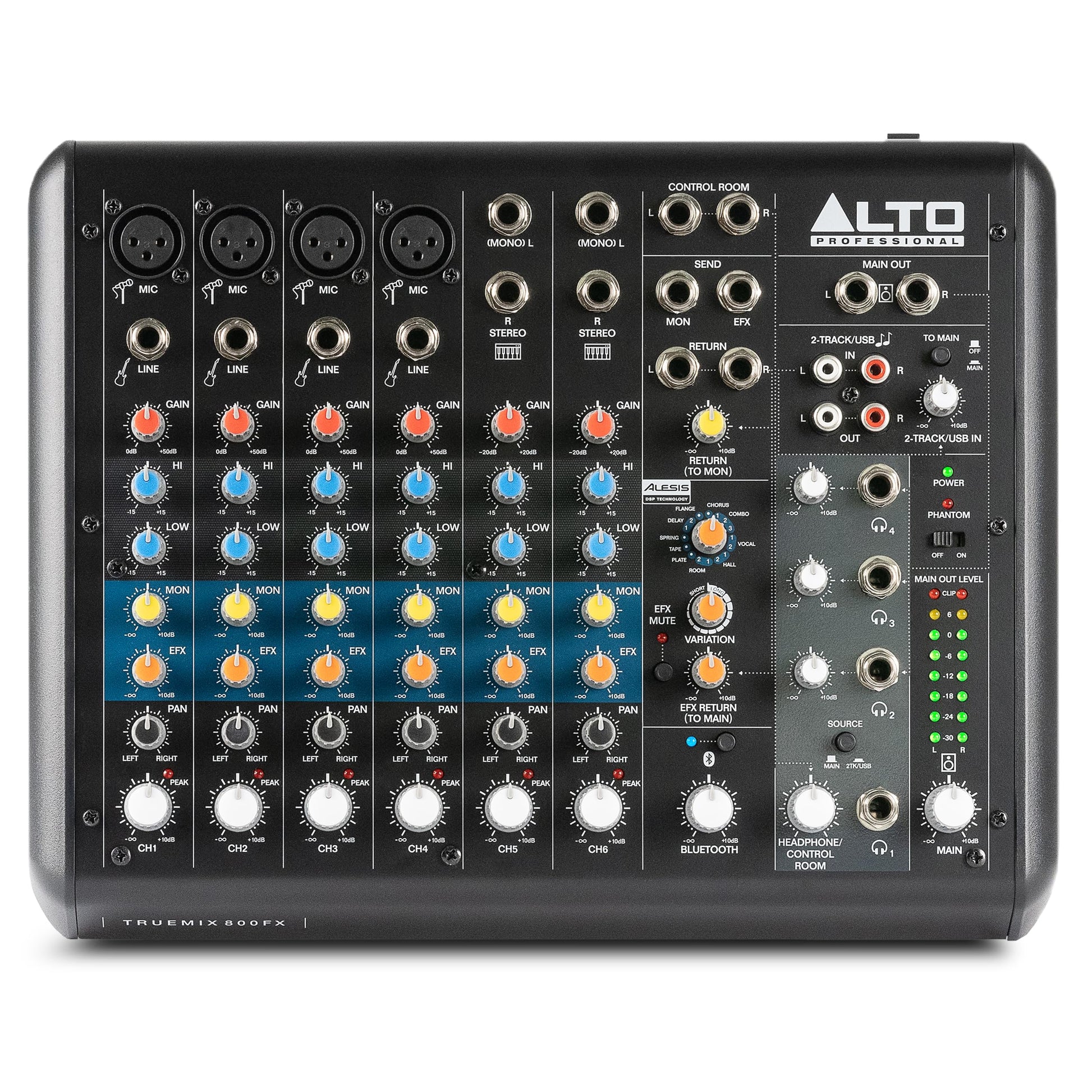 Mezcladora de Audio ALTO TrueMix 800FX Bluetooth para Podcasts y Grabación