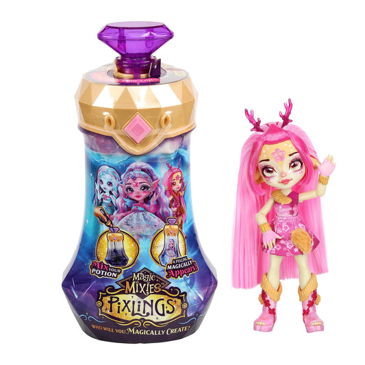 Magic Mixies Pixlings Derlee la Cierva Doll Single Pack Rosa Muñeca Sopresa para Niñas Unboxing Increíble Temporada 1 Original de Bandai