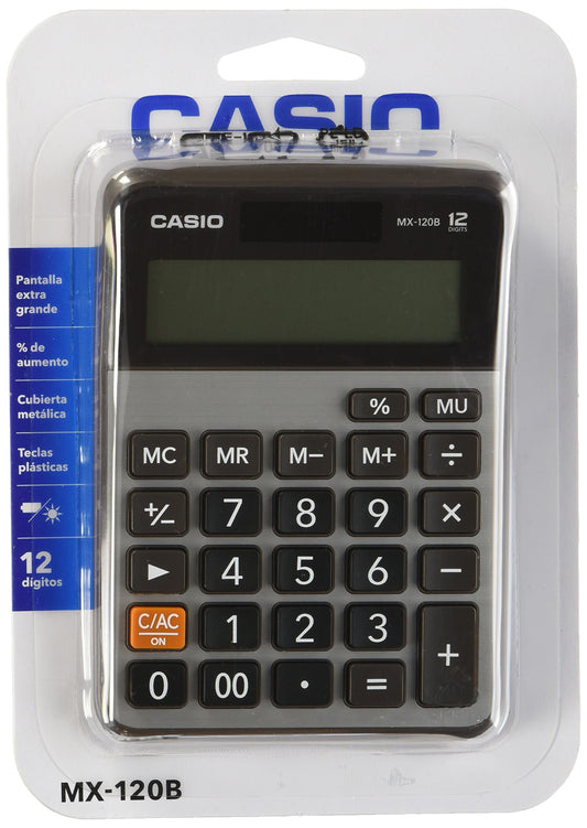 Casio MX-120B-S-MC Calculadora Escritorio, 12 Dígitos, Teclas Plásticas