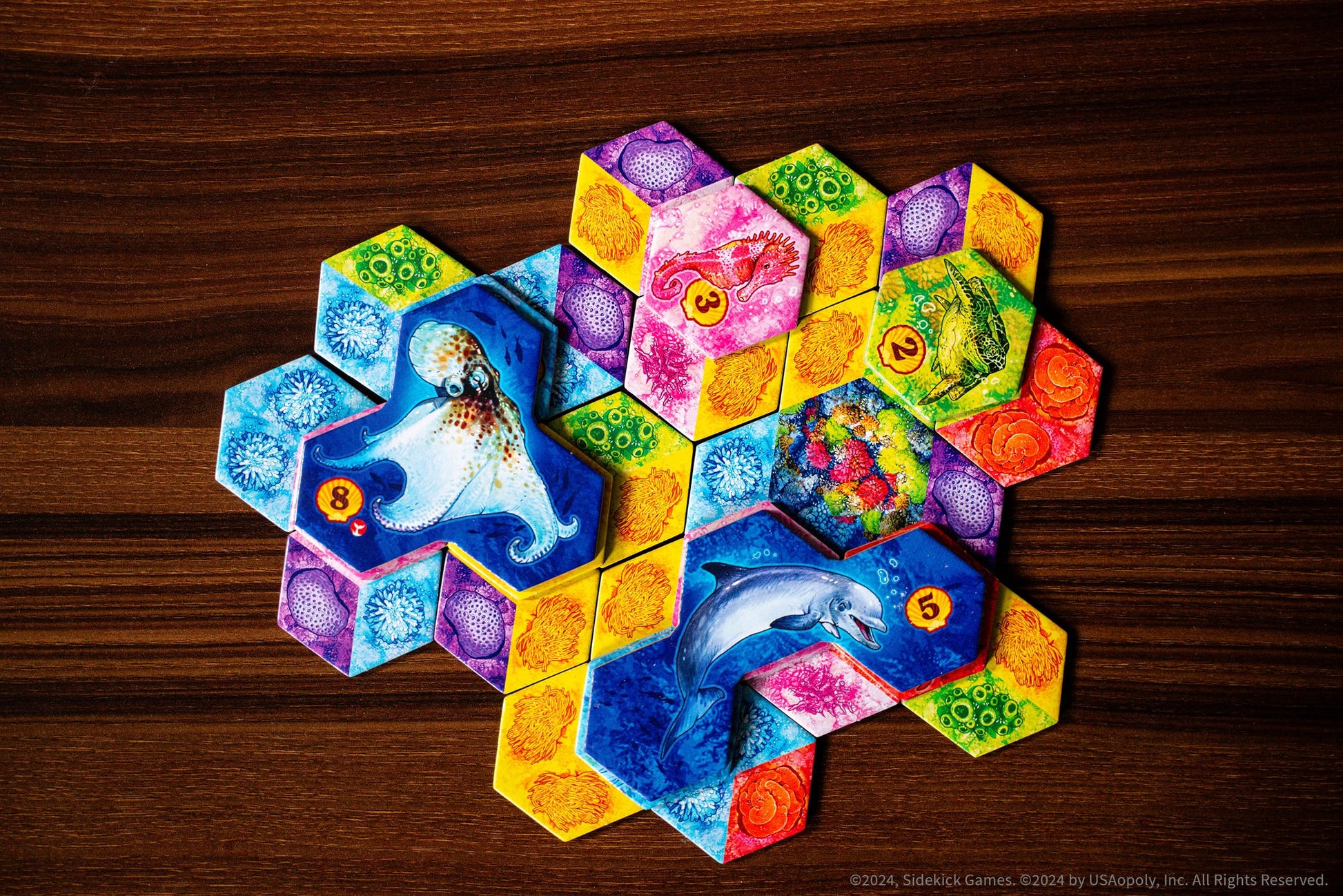 Juego de Mesa AQUA Sidekick Games Arte de Vincent Dutrait Oceanico Estratégico para Adultos y Familia