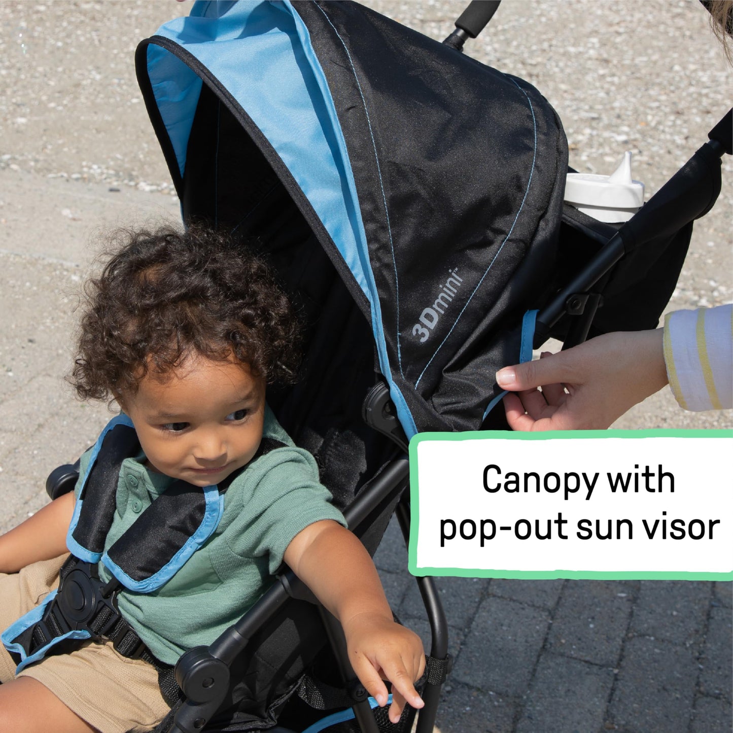 Cochecito 3Dmini Ingenuity Azul Negro Compacto Reclinable para Viajes