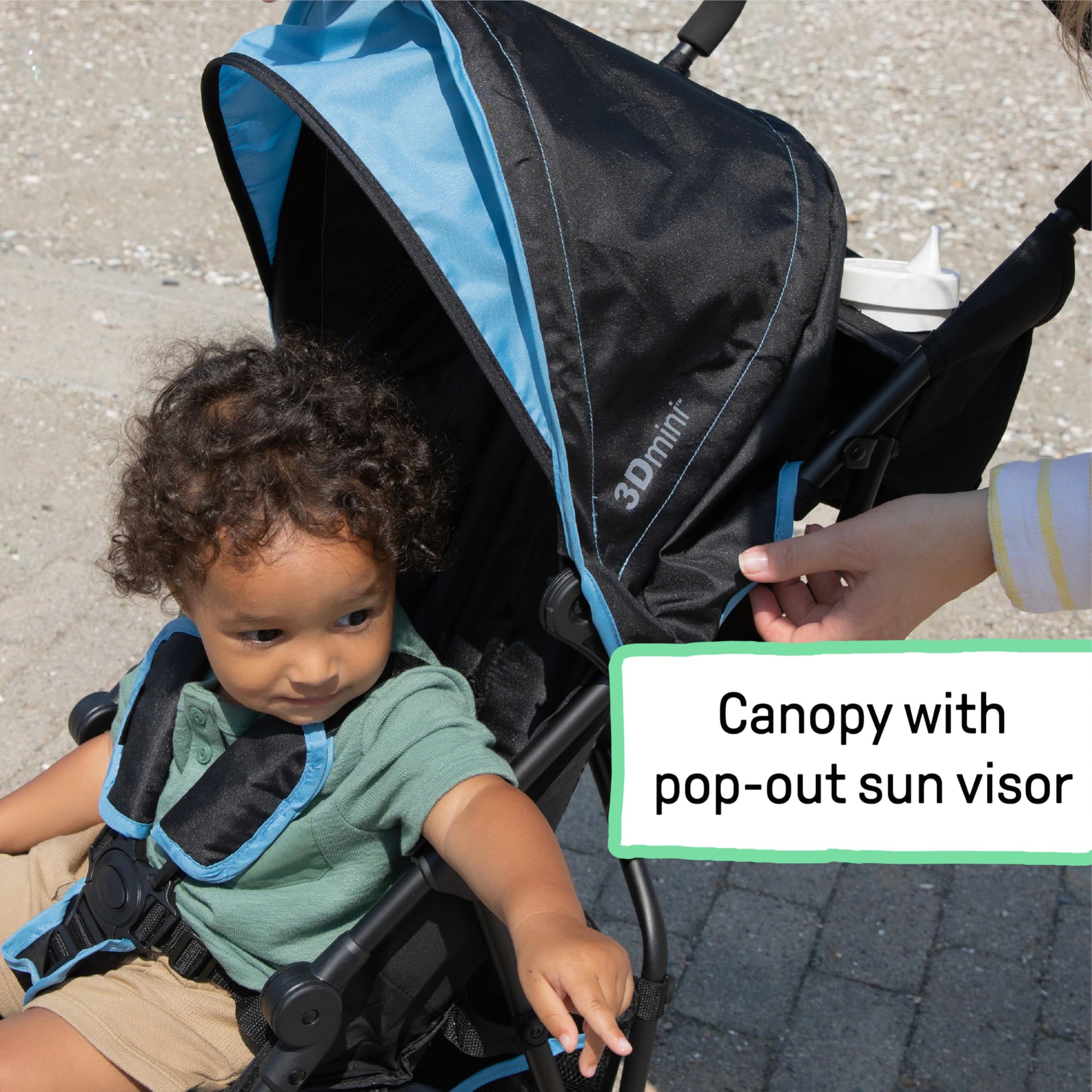 Cochecito 3Dmini Ingenuity Azul Negro Compacto Reclinable para Viajes