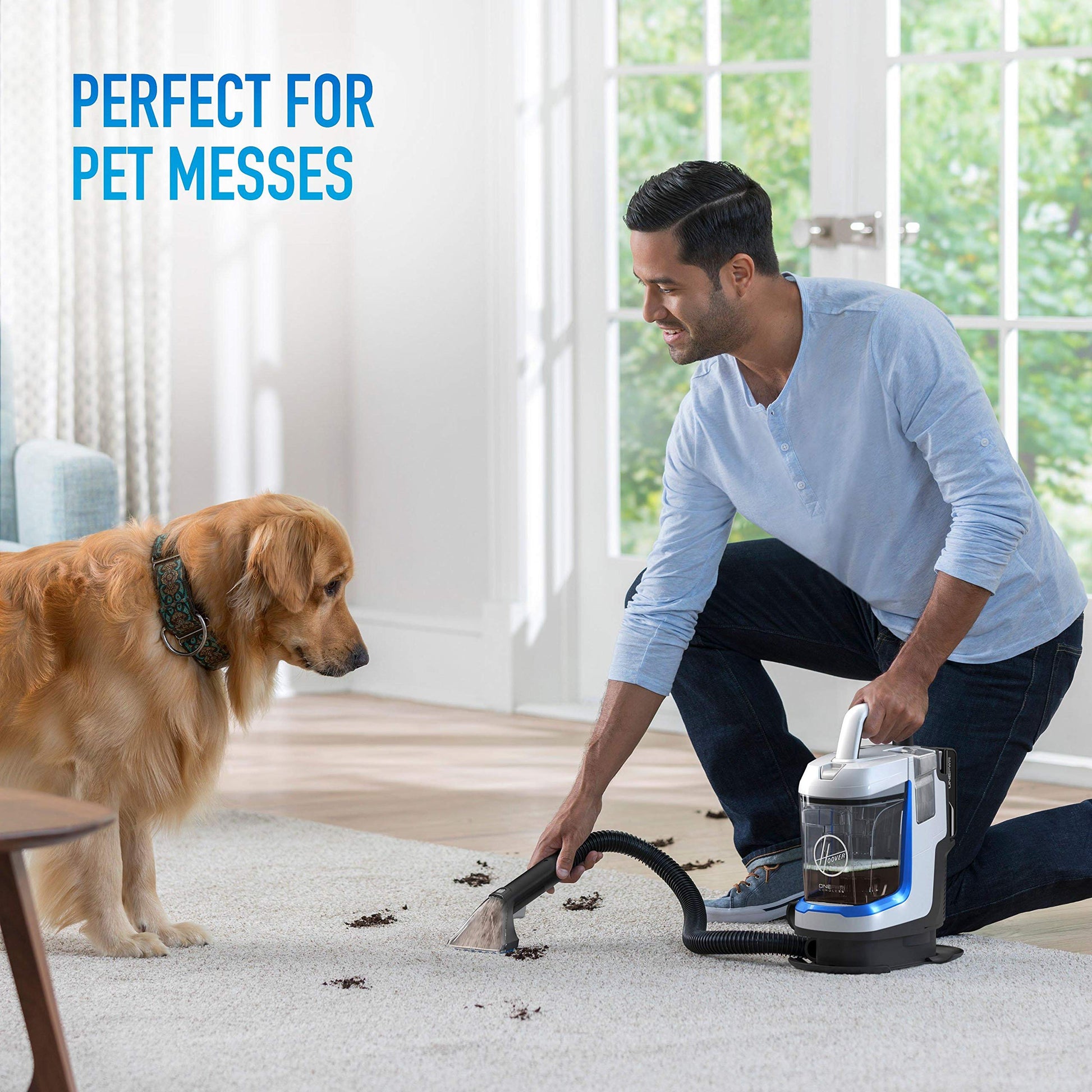 Hoover BH12001 Spotless Go - Removedor de Manchas y Manchas Funciona con Pilas, Color Azul