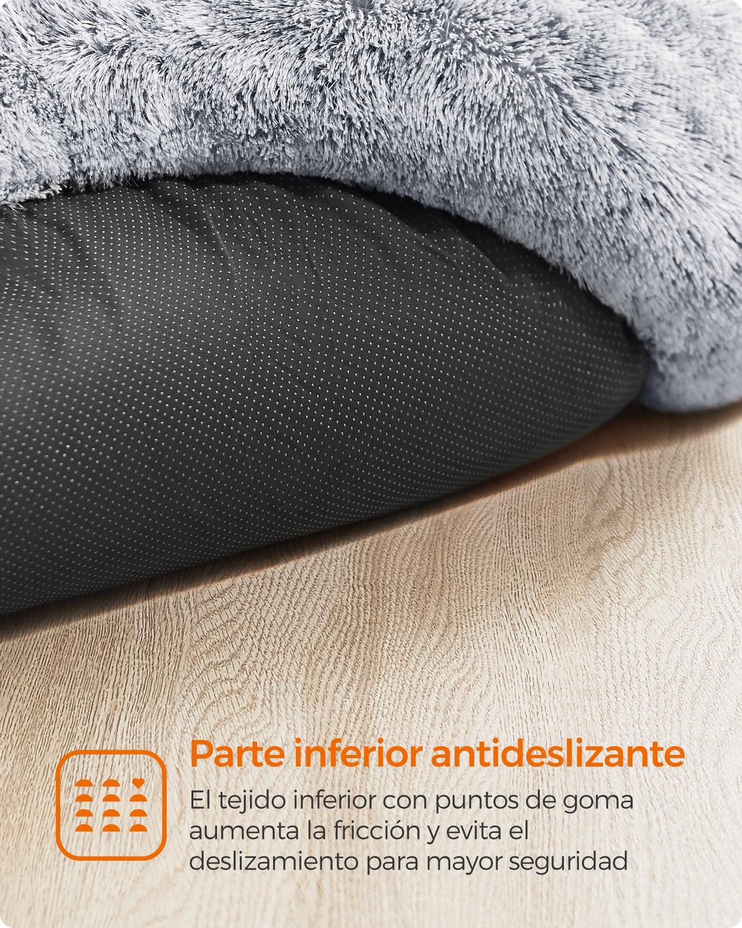 Cama de Perros Feandrea Gris Ombré con Cojín Central Extraíble y Lavable
