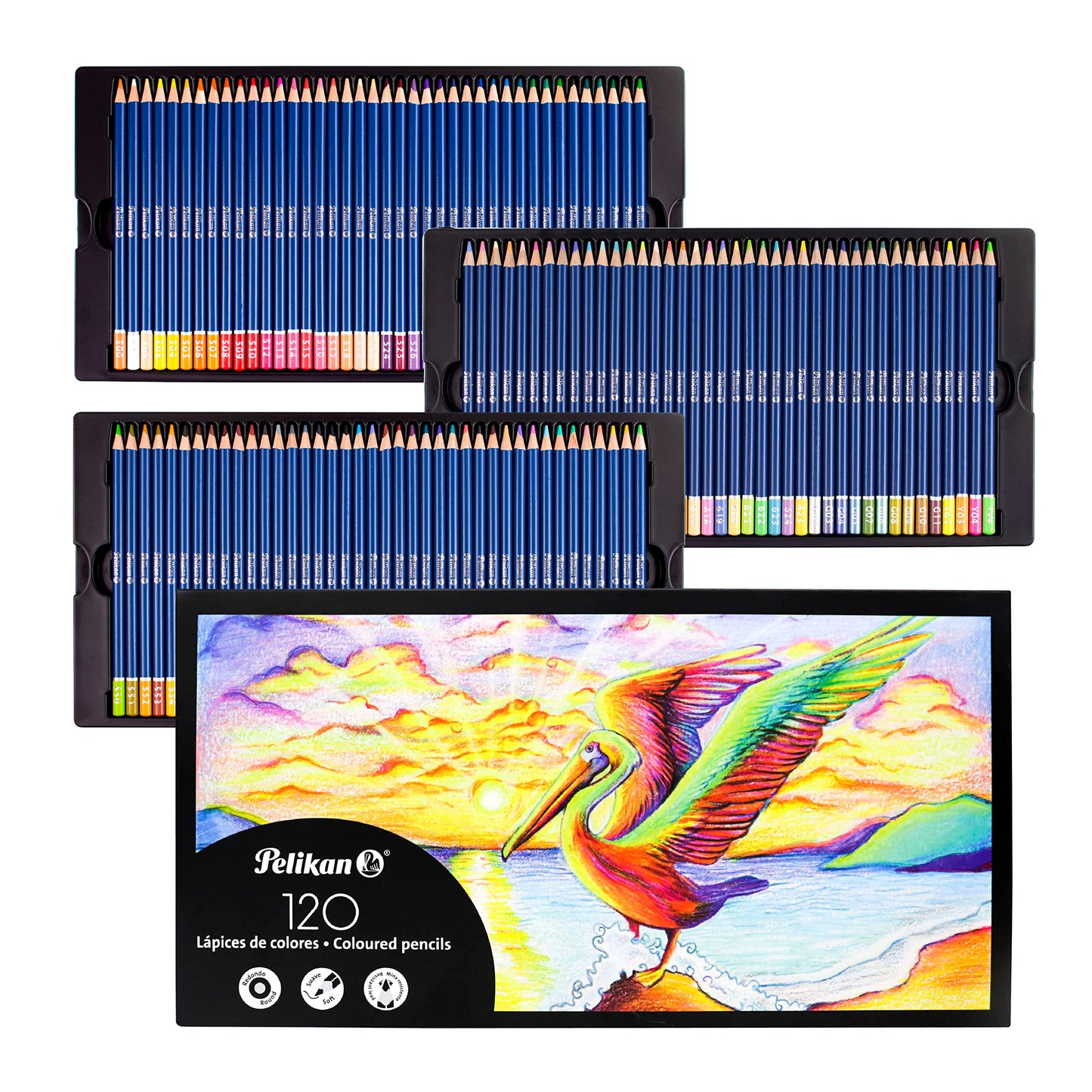 Set de Lápices Pelikan 120 Piezas Azul con Mina Suave y Resistente de 3.3mm Estuche Rígido