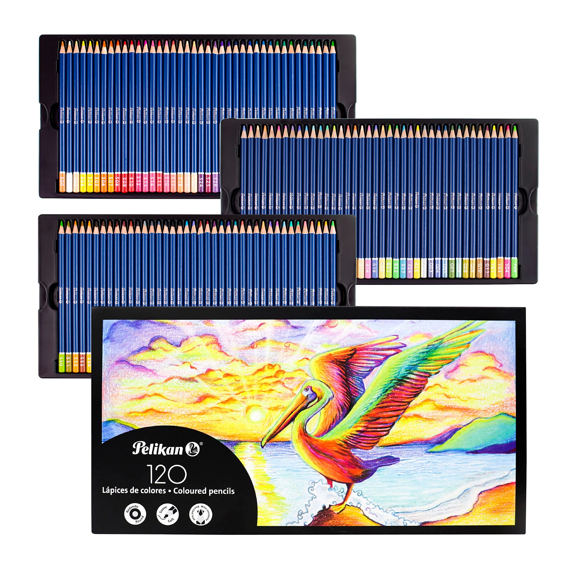 Set de Lápices Pelikan 120 Piezas Azul con Mina Suave y Resistente de 3.3mm Estuche Rígido