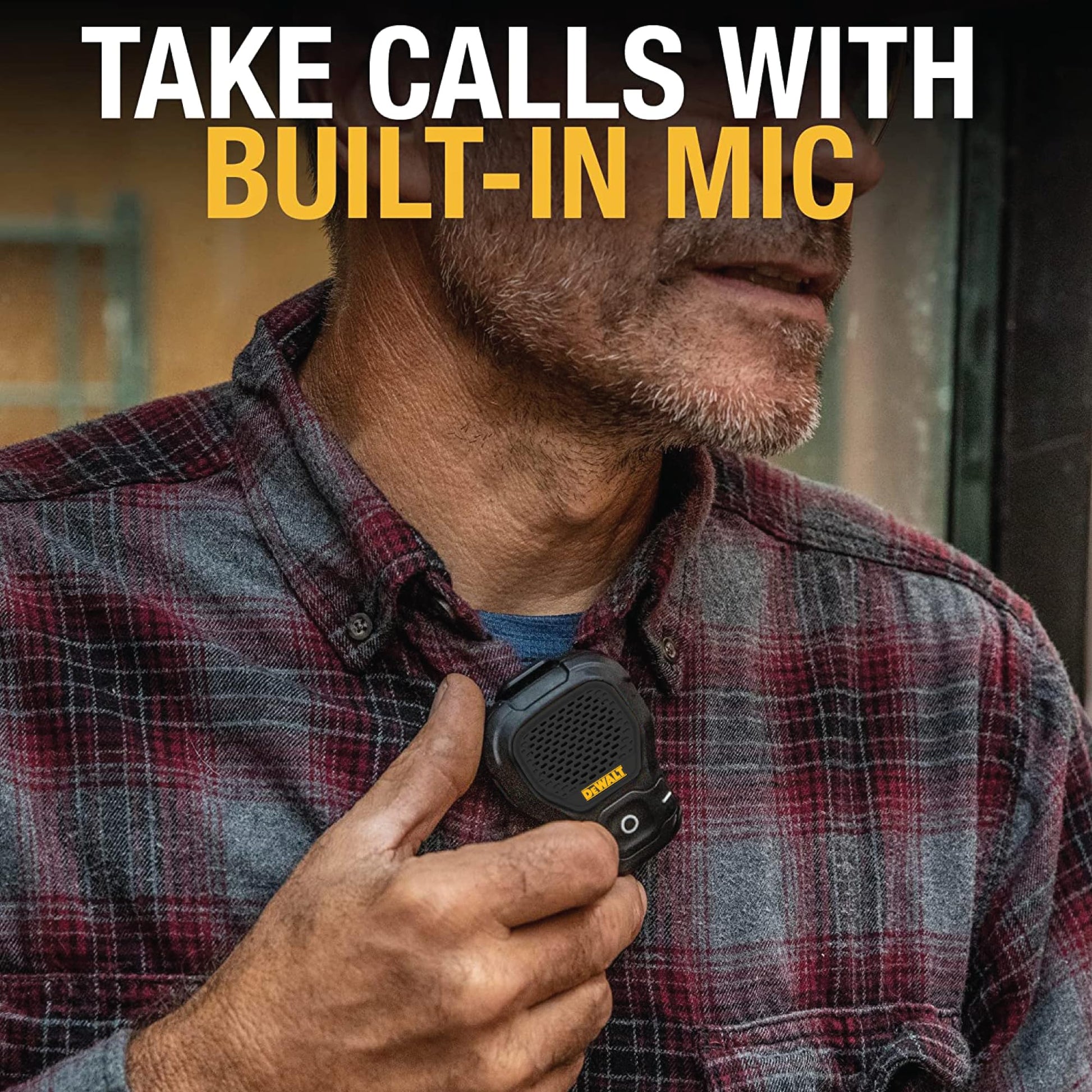 DEWALT Altavoz Portátil Bluetooth - Altavoz inalámbrico Bluetooth con Clip magnético (Negro)