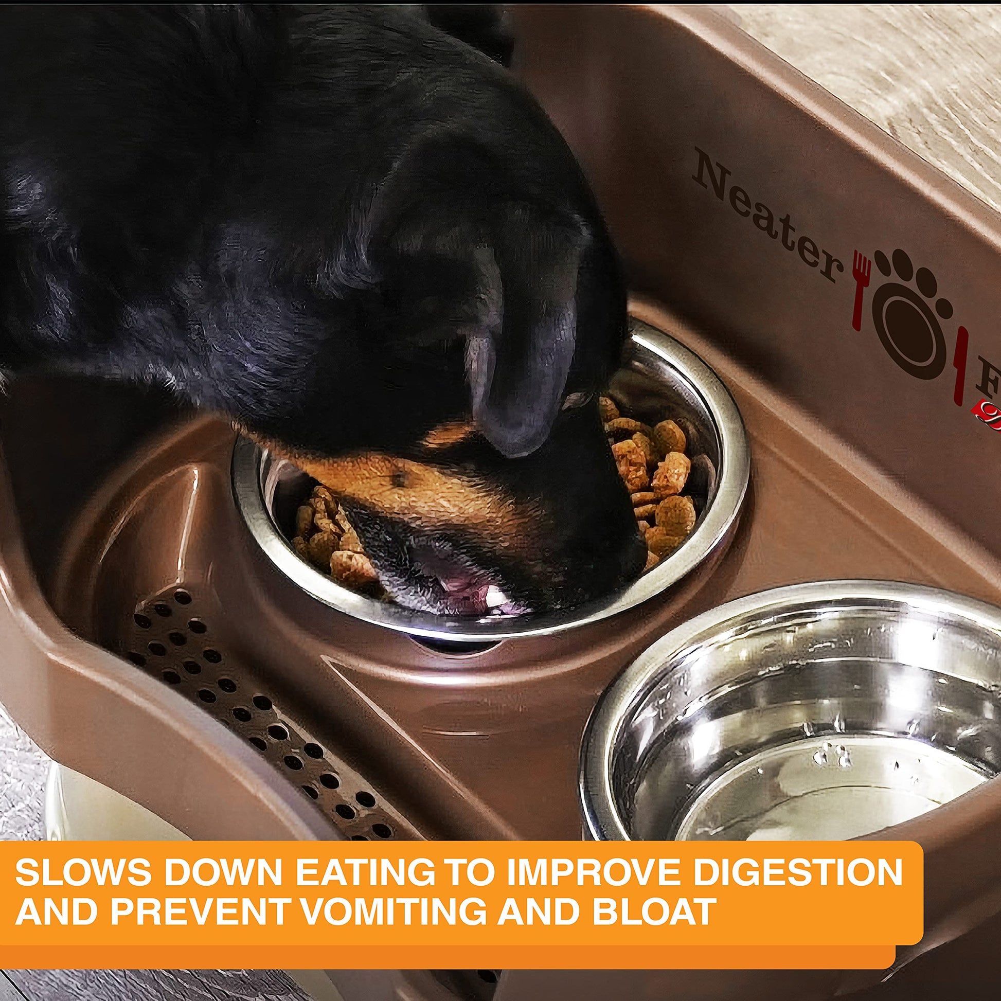 Cuenco de Alimentación Lenta Neater Pet Brands Acero Inoxidable para Comederos Grandes