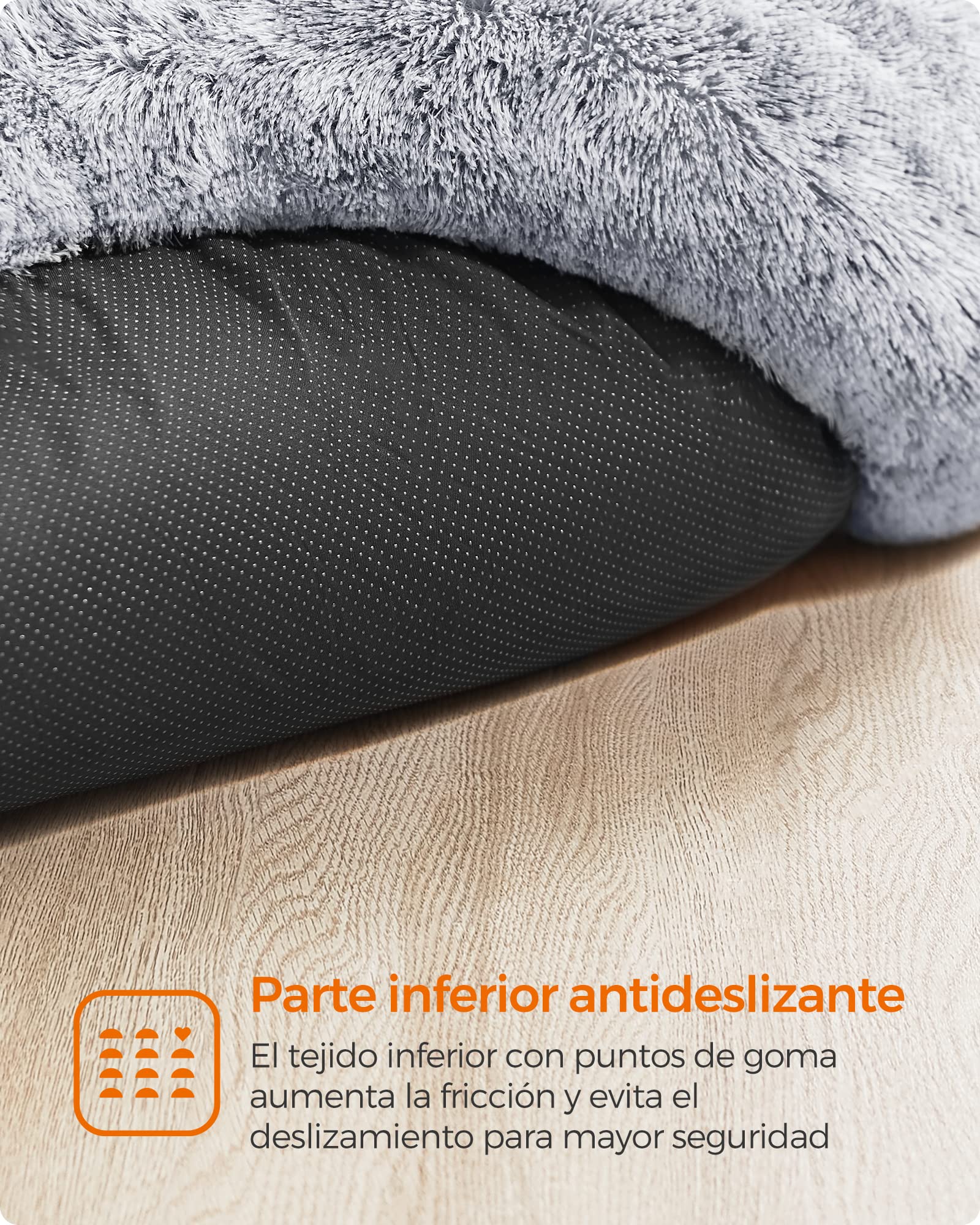 Cama de Perros Feandrea Gris Ombré con Cojín Extraíble y Lavable