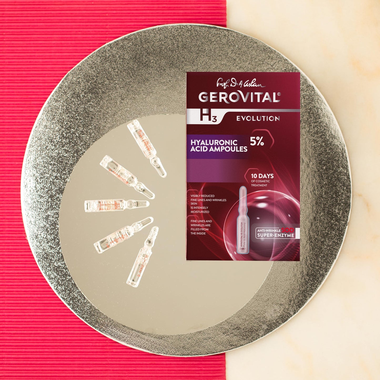 GEROVITAL H3 EVOLUTION Hyaluronic Acid Ampoules with Superoxide Dismutase for Anti-Aging, 2ml x 10