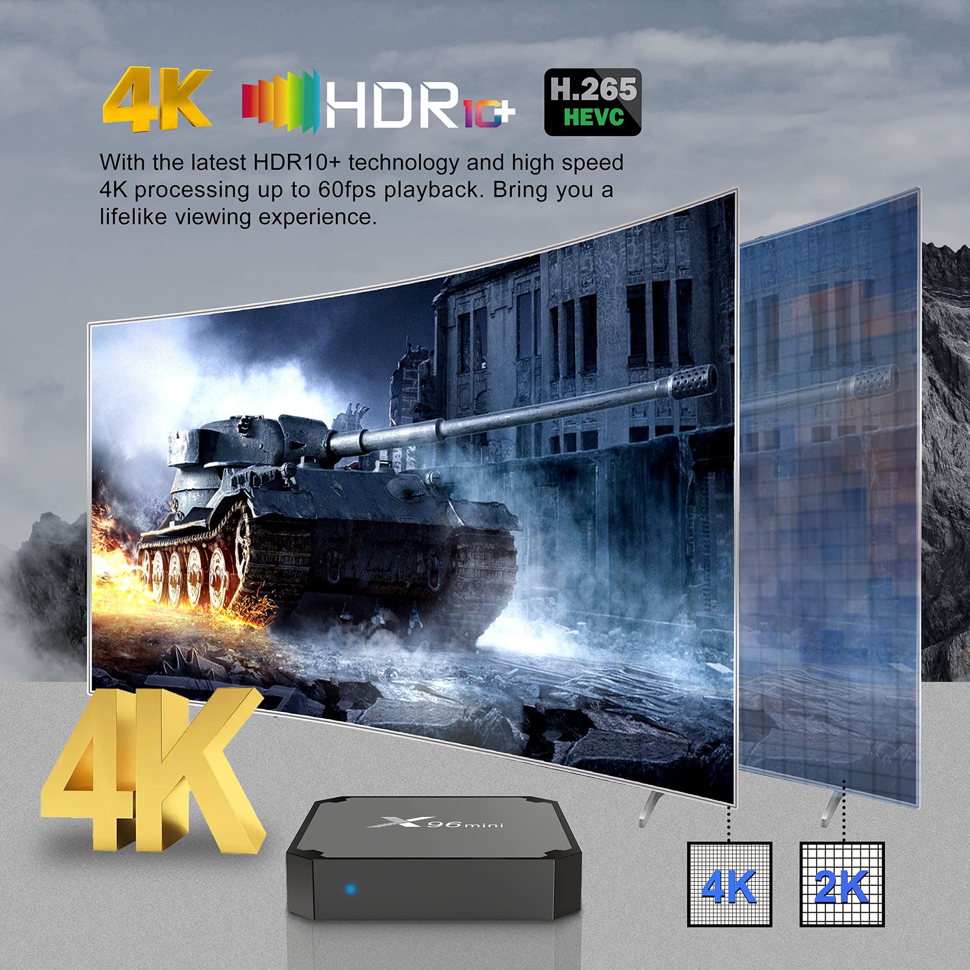Caja de TV Android 11.0, X96 Mini Amlogic S905W2 Quad Core RAM 2GB ROM 16GB WiFi dual 2.4G/5.8G 4K HDR+ Smart Android 11.0 Media Player TV Box