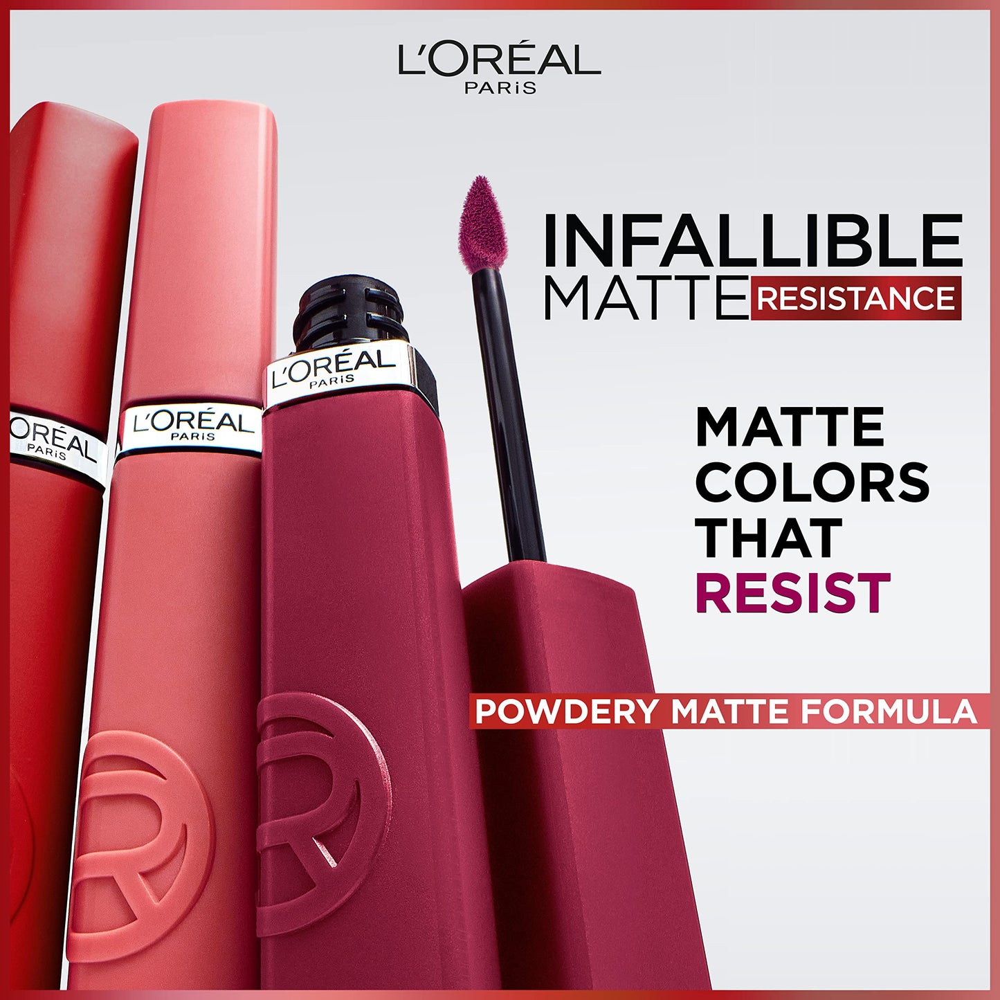 L'Oréal Paris, Infallible Matte Resistance Nudes, Labial Líquido Mate Larga Duración 16hr, Color Intenso con Ácido Hialurónico, Tono Rose Heat 630, 5ml