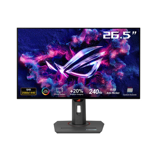 ASUS ROG Strix Monitor para Juegos OLED de 27 Pulgadas 1440P (XG27AQDMG) - QHD, OLED Brillante, 240Hz, 0.03ms, disipador térmico Personalizado, antiparpadeo, Brillo Uniforme, Compatible con G-Sync