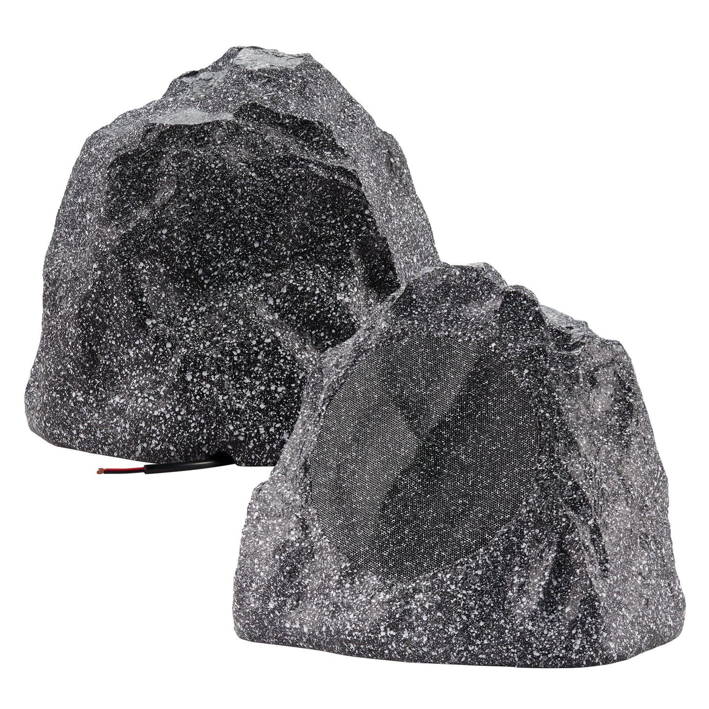 Theater Solutions 2R8G 8-Inch Woofers Outdoor Garden Waterproof Granite Rock Patio Speaker Pair (Granite Grey)