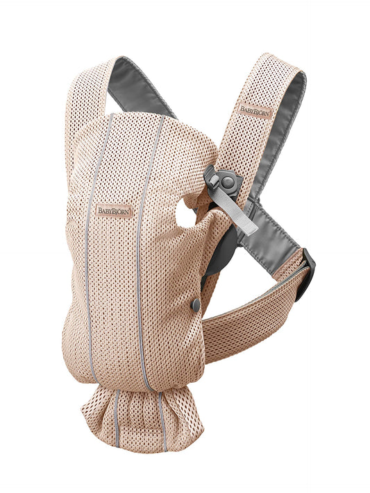 BabyBjörn Baby Carrier Mini, 3D Mesh, Pearly Pink Newborn Carrier (7-25 lbs), Ergonomic, Easy-to-Use