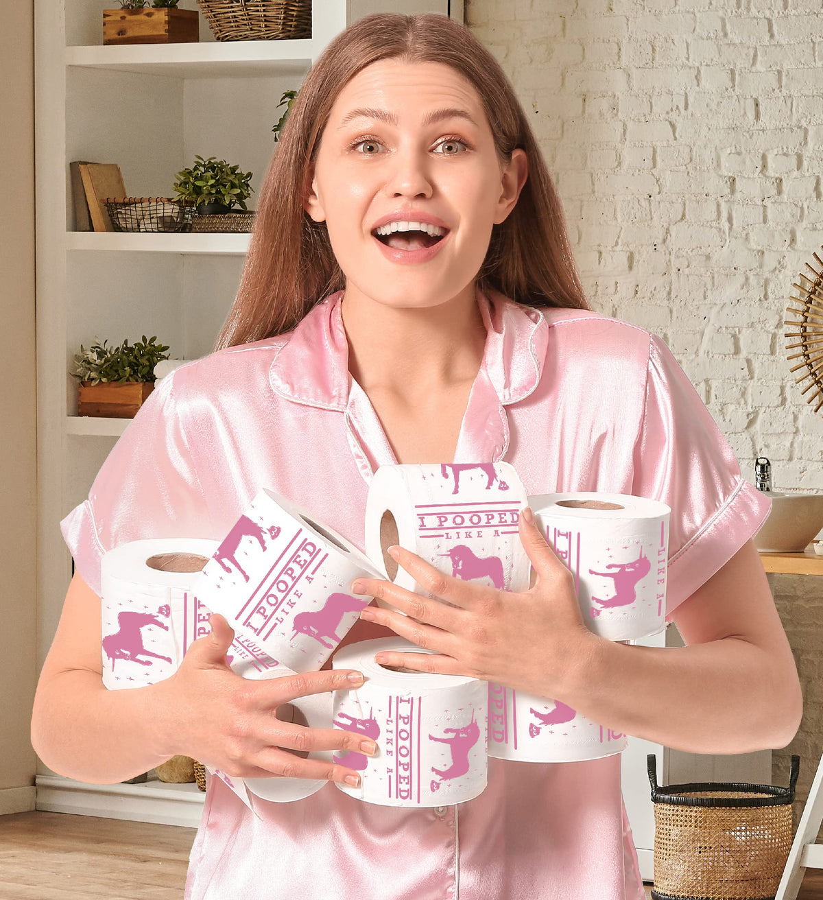 Papel Higiénico TP Like A Unicorn Impreso Divertido para Broma