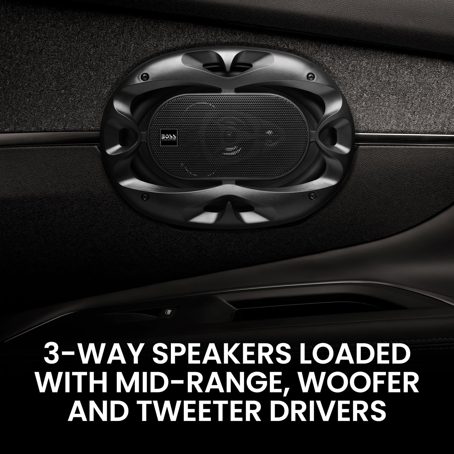 BOSS Audio Systems CH6930B Chaos Series 6 x 9 Pulgadas - Altavoces estéreo para Puerta de Coche, 400 vatios máximo, 3 vías, Audio de Rango Completo, tweeters, coaxiales, se Venden en Pares