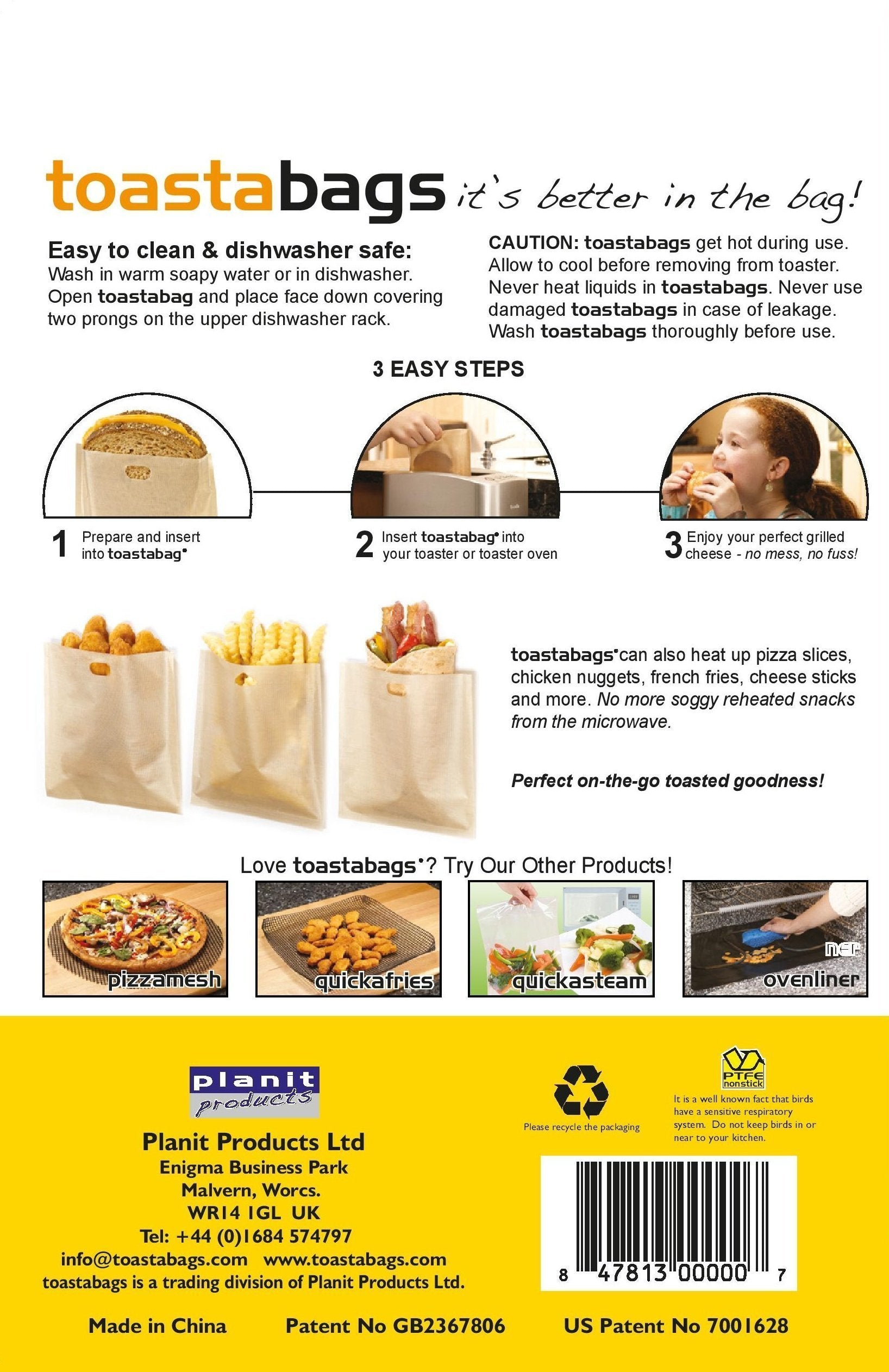 2 x toastabags - queso a la parrilla hecho fácil en tu tostadora. Hasta 100 veces