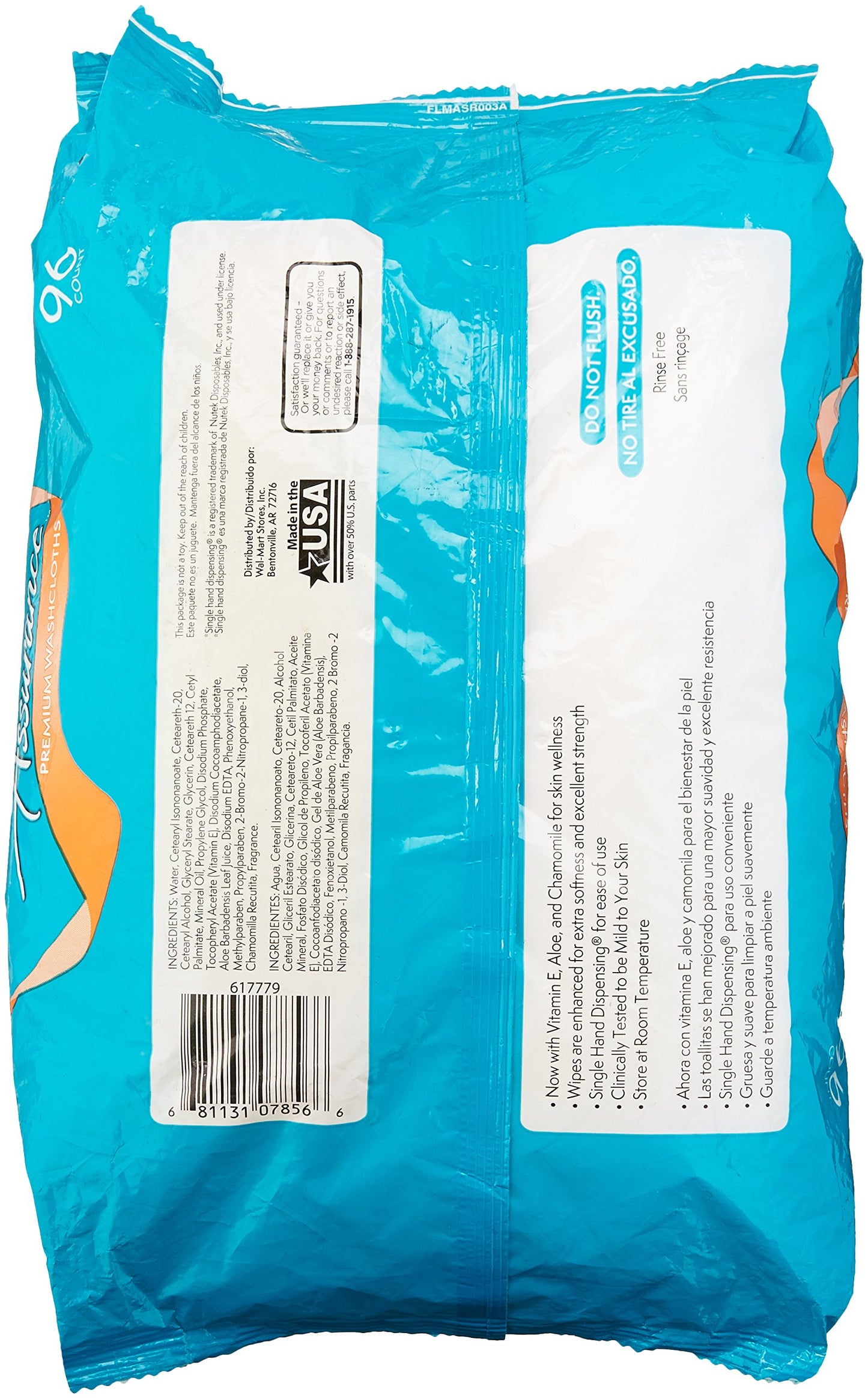 Assurance Pre-Moistened Extra Large Disposable Washcloths, 96ct by Assurance