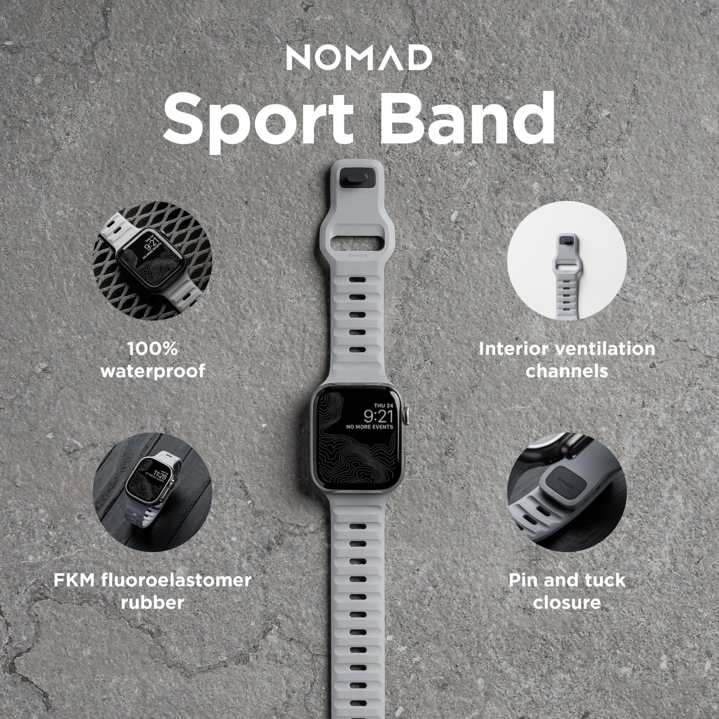 Correa Deportiva NOMAD Lunar Gray FKM V2 45/44mm/42mm M/L