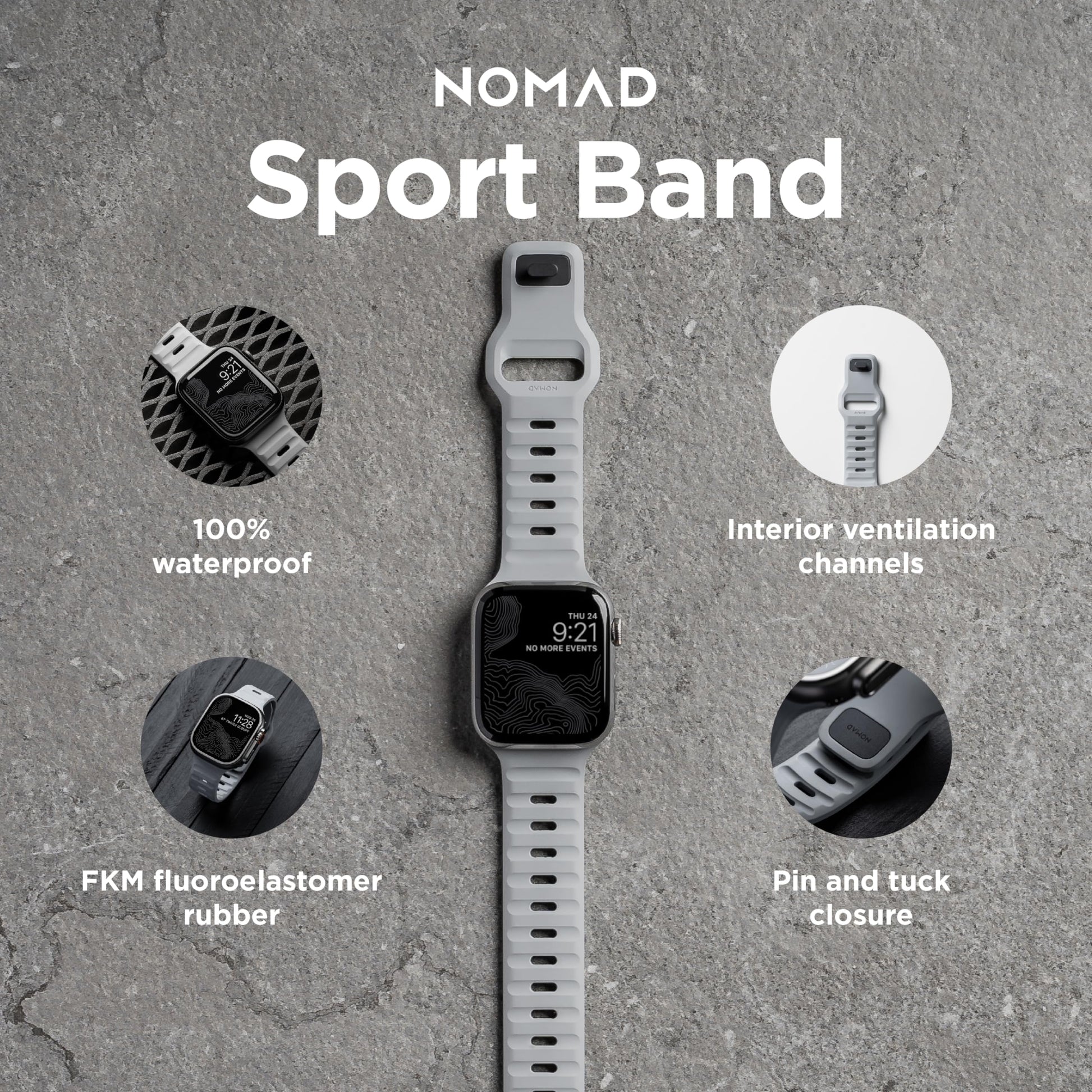 Correa Deportiva NOMAD Lunar Gray FKM V2 45/44mm/42mm M/L