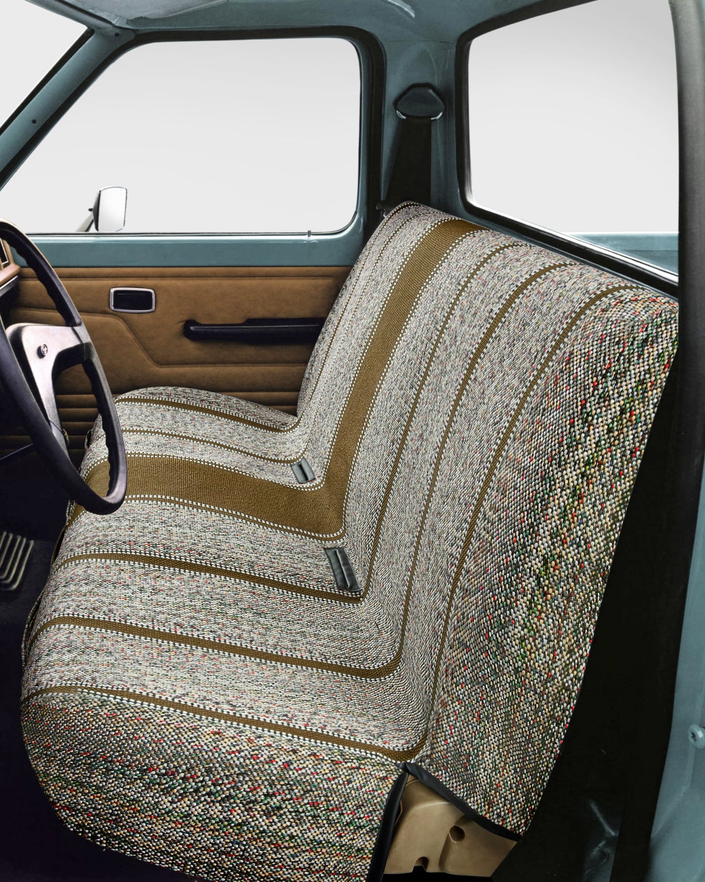 West Coast Fundas para asientos de auto, de material de silla de montar, accesorios de auto, ajuste universal, para asientos tipo banca, para camionetas y camiones, de tamaño completo, beige