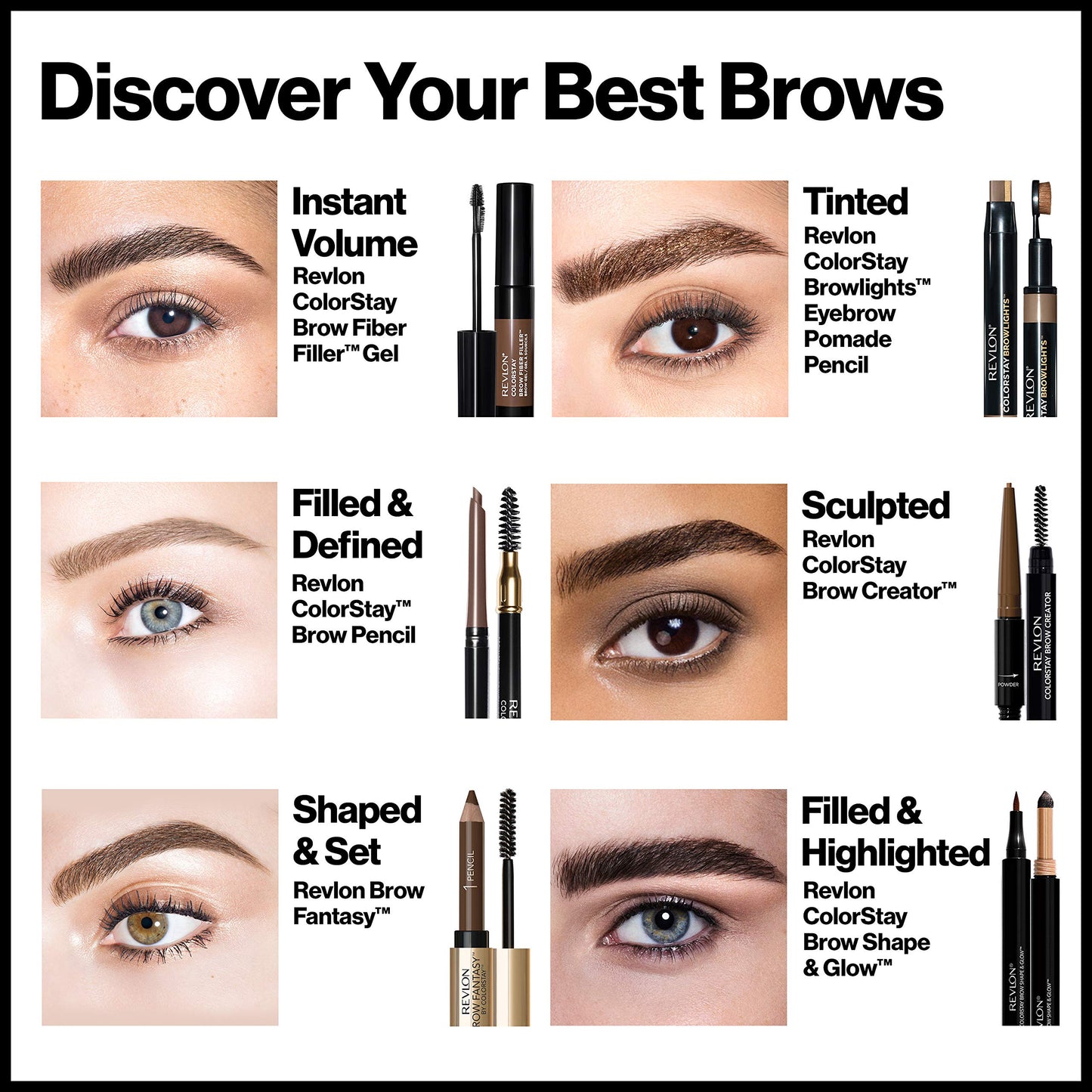 Revlon Colorstay brow filler and fiber tono medium brown Medium Brown