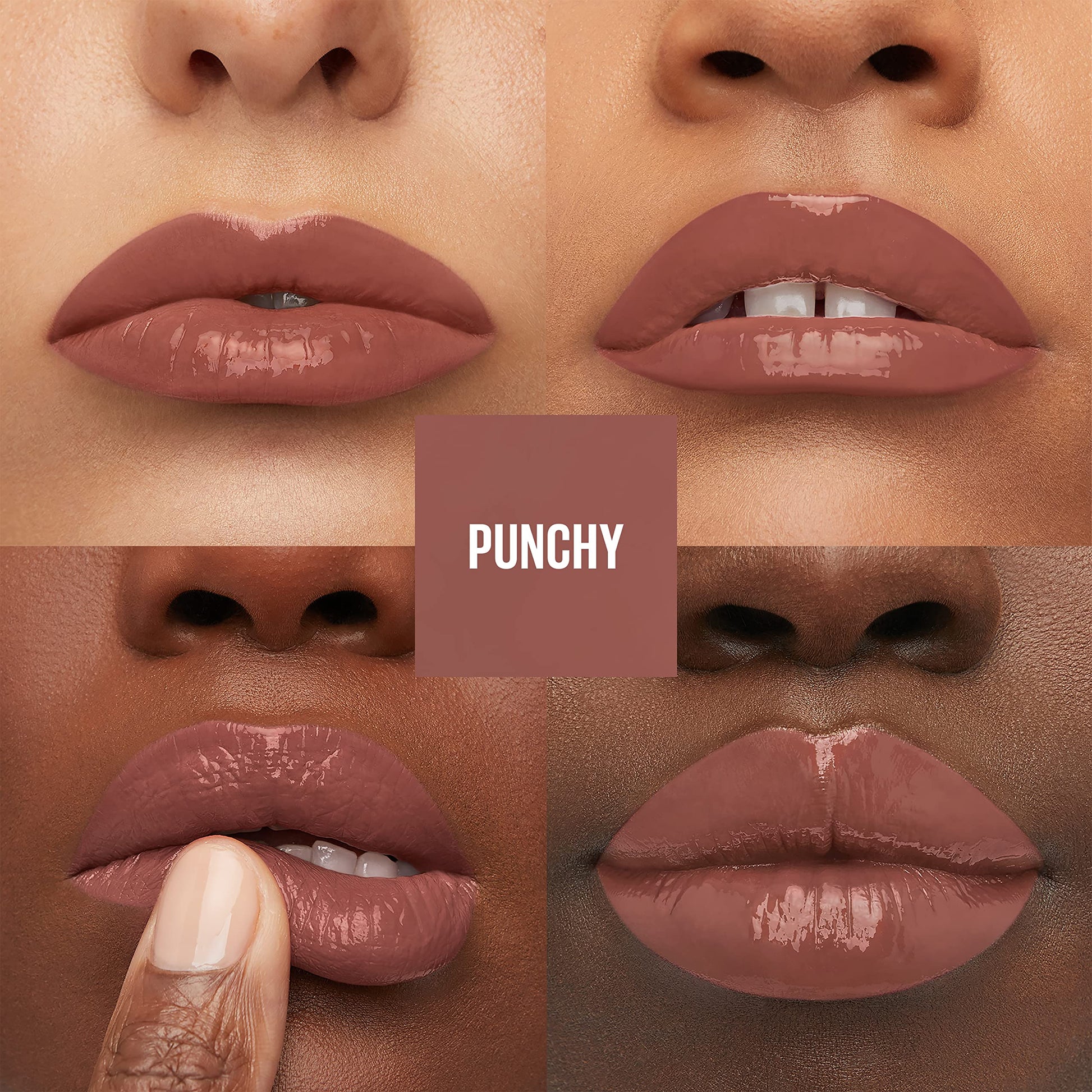 Labial Líquido Brillante, Maybelline Superstay Vinyl Ink Nudes tono Punchy, 4.2ml + Labial líquido indeleble Matte Ink, tono70 amazonian