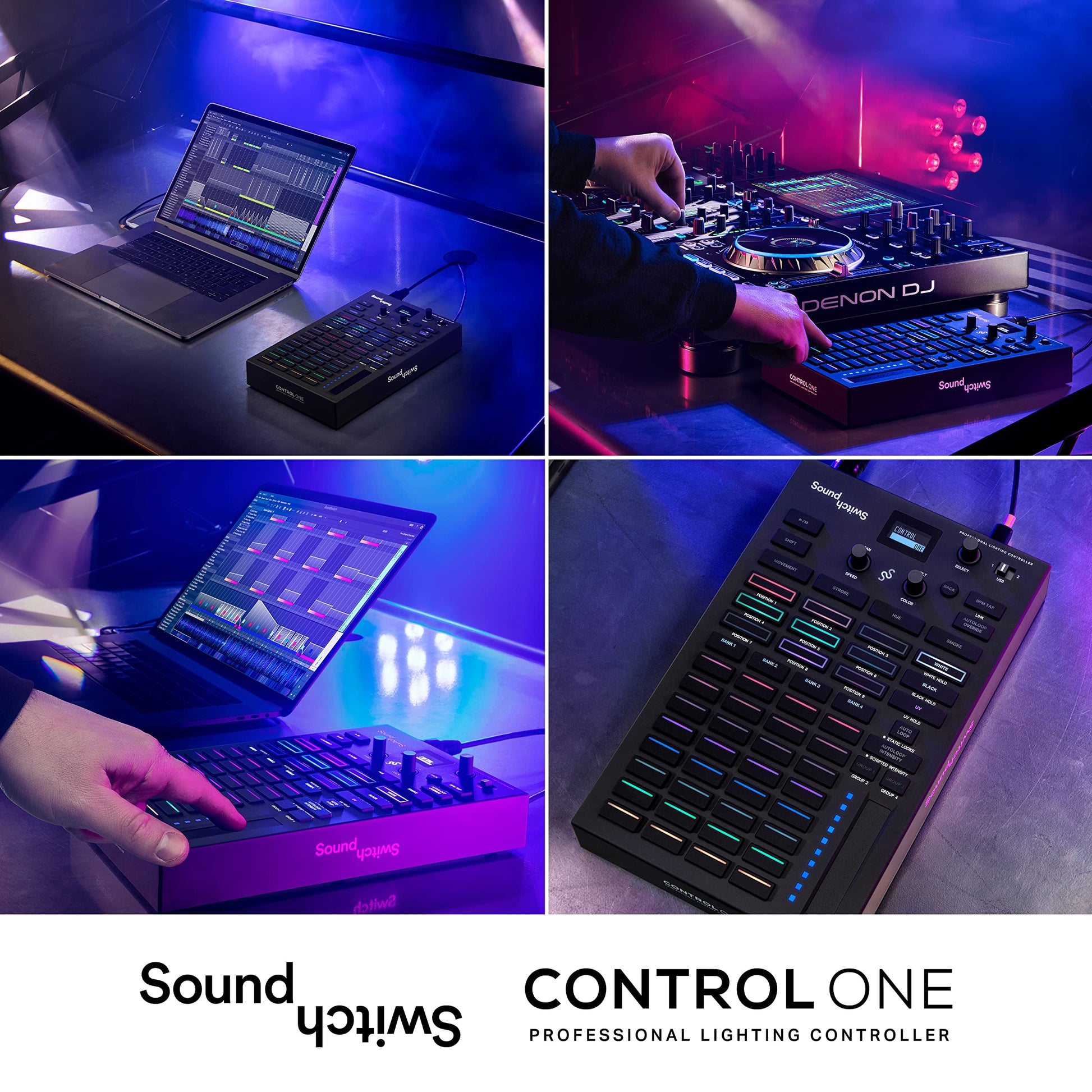 Controlador de Iluminación DMX SoundSwitch Control One Negro con Software y Soporte para Phillips Hue