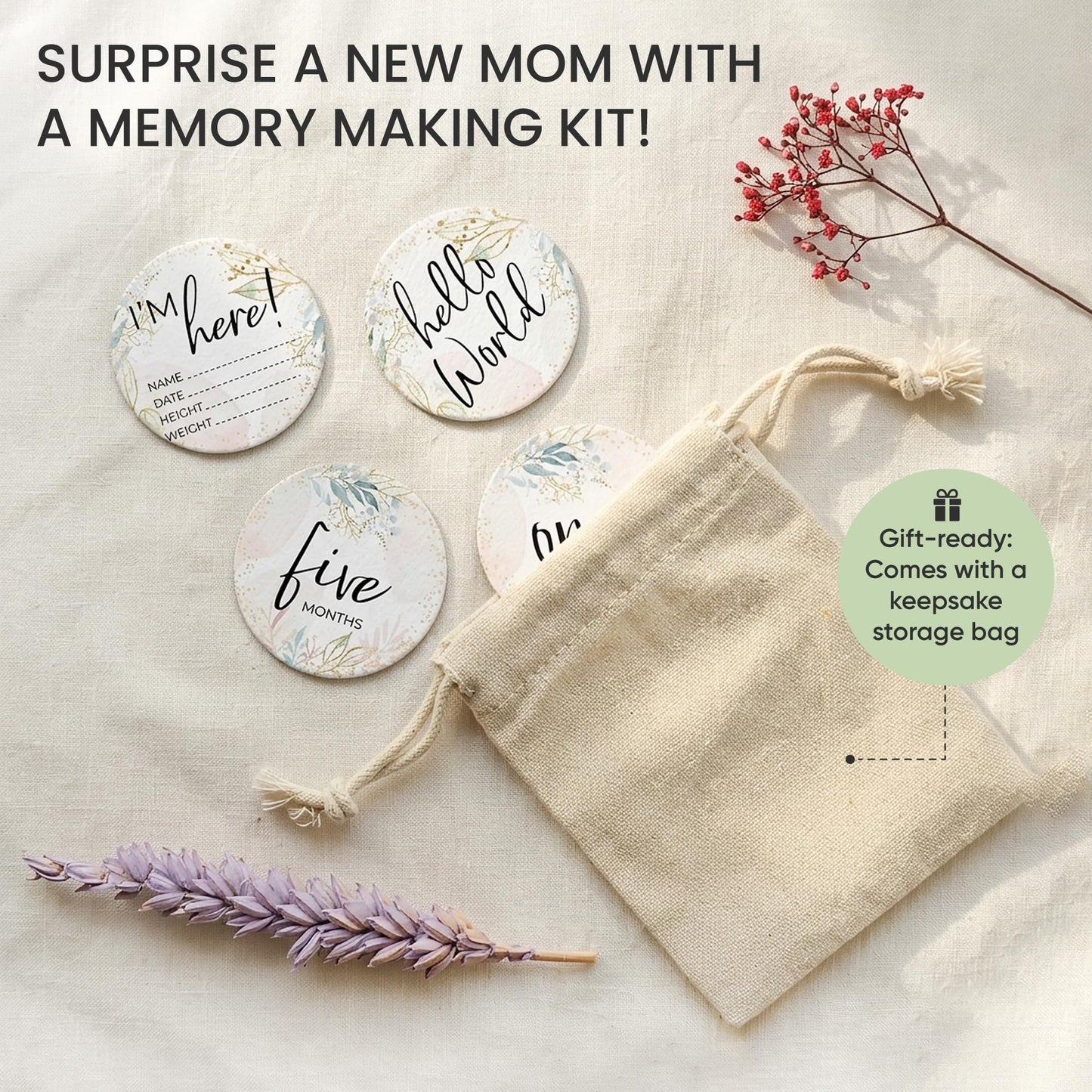 Lumont Baby - Tarjetas de hito mensuales, tarjetas de oración y tarjetas de afirmación positiva para mujeres, esenciales posparto, regalos para nuevas madres para mujeres después del nacimiento,
