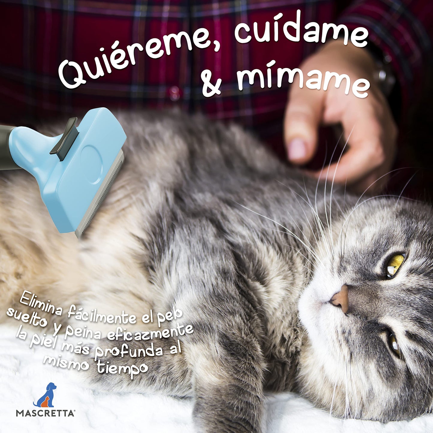 Deslanador MASCRETTA Azul con Diseño de Agarre Firme y Cómodo para Mascotas