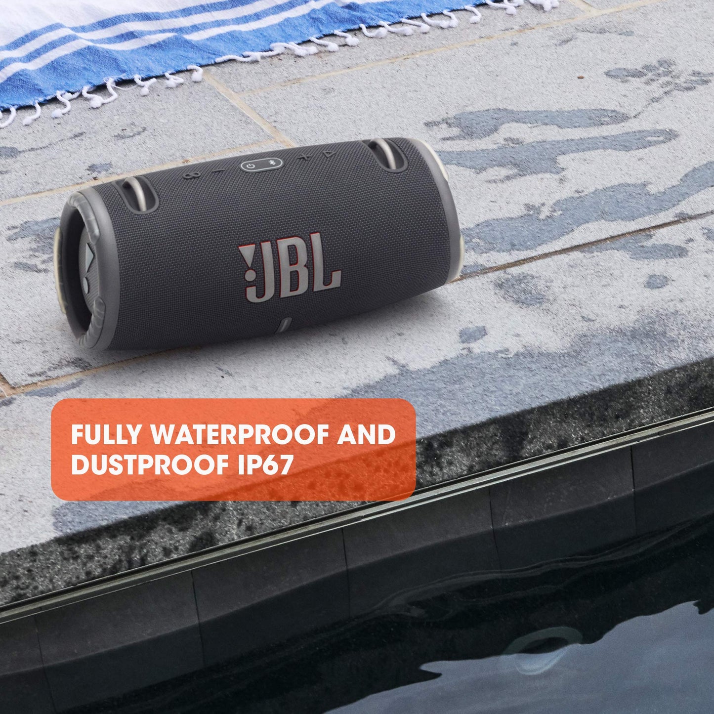 JBL Xtreme 3 - Altavoz Bluetooth portátil, Sonido Potente y Graves Profundos, IP67 Impermeable, 15 Horas de Tiempo de reproducción, powerbank, PartyBoost para emparejamiento multialtavoz (Azul)