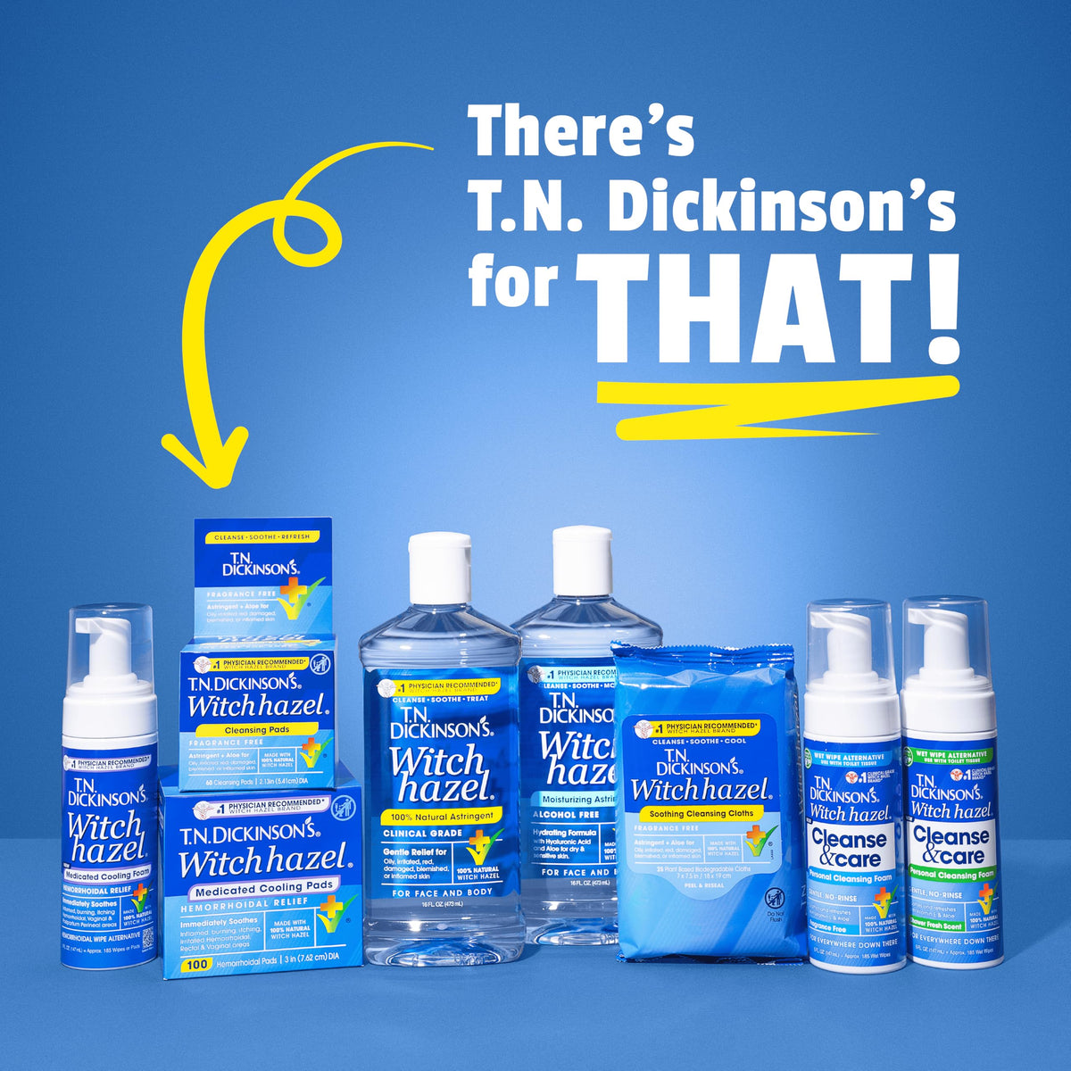 TN Dickinson's Witch Hazel Natural Astringent, 16 oz (Pack of 3)