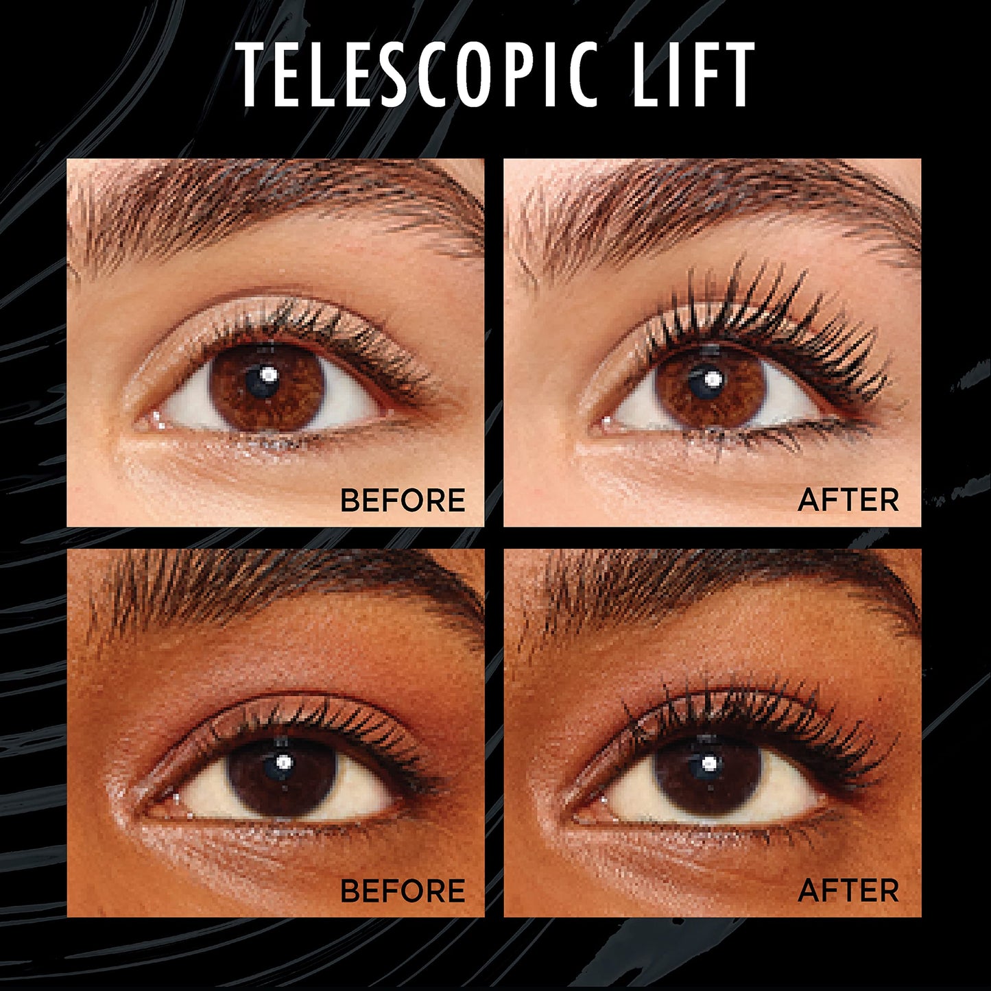 L'Oreal Paris Mascara de pestañas Telescopic Lift Lavable, Negro, 10 ml