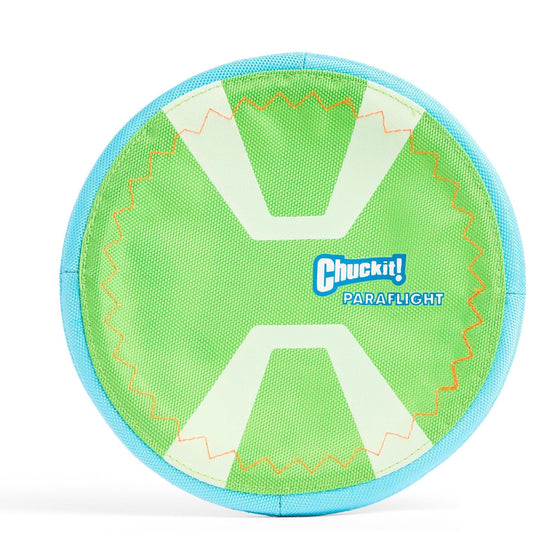 Chuckit! Paraflight Flyer - Juguete de Frisbee para Perro Flota en el Agua; Suave con los Dientes y Las encías del Perro; Brilla en la Oscuridad; Grande