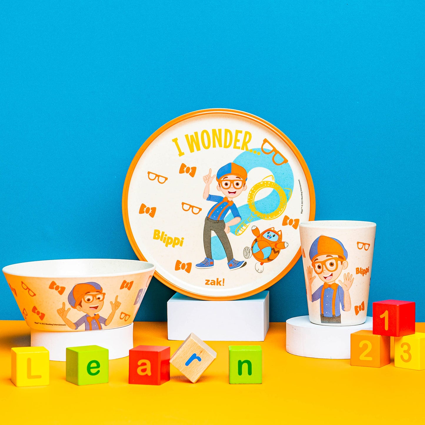 Juego de Vajilla Zak Designs Blippi Bambú Melamina Duradero para Niños