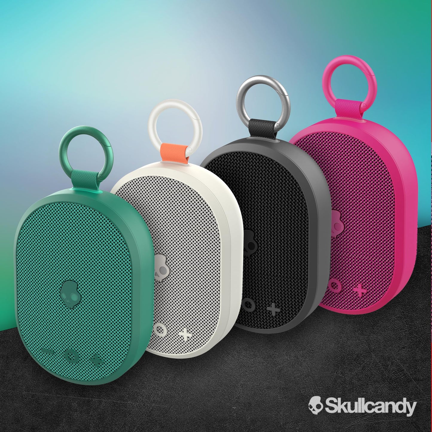 Skullcandy Kilo - Altavoz Bluetooth inalámbrico - IPX7 Impermeable Mini Altavoz Bluetooth con batería de 24 Horas, radiador pasivo de Disparo hacia Abajo y emparejamiento inalámbrico Verdadero,