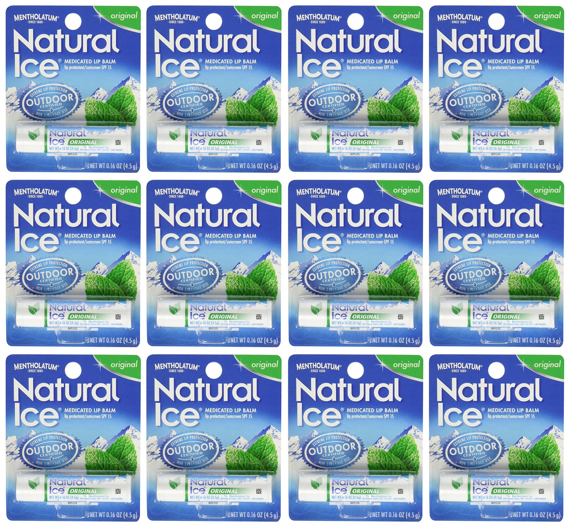 Protector Labial Medicado Mentholatum Natural Ice 12 Unidades